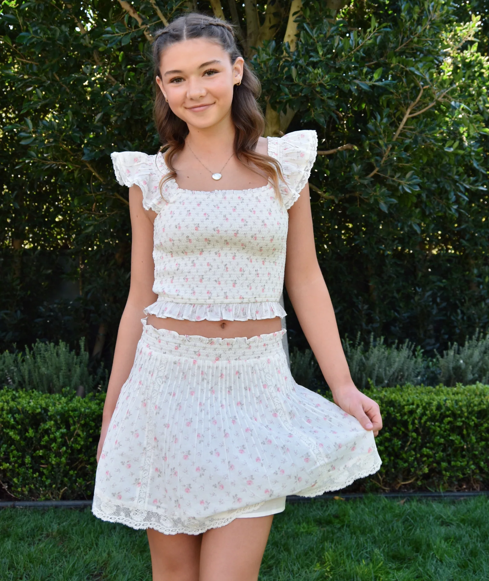 Love Shack Fancy Girls Solena Skirt Sunwashed Ivory - Image 4