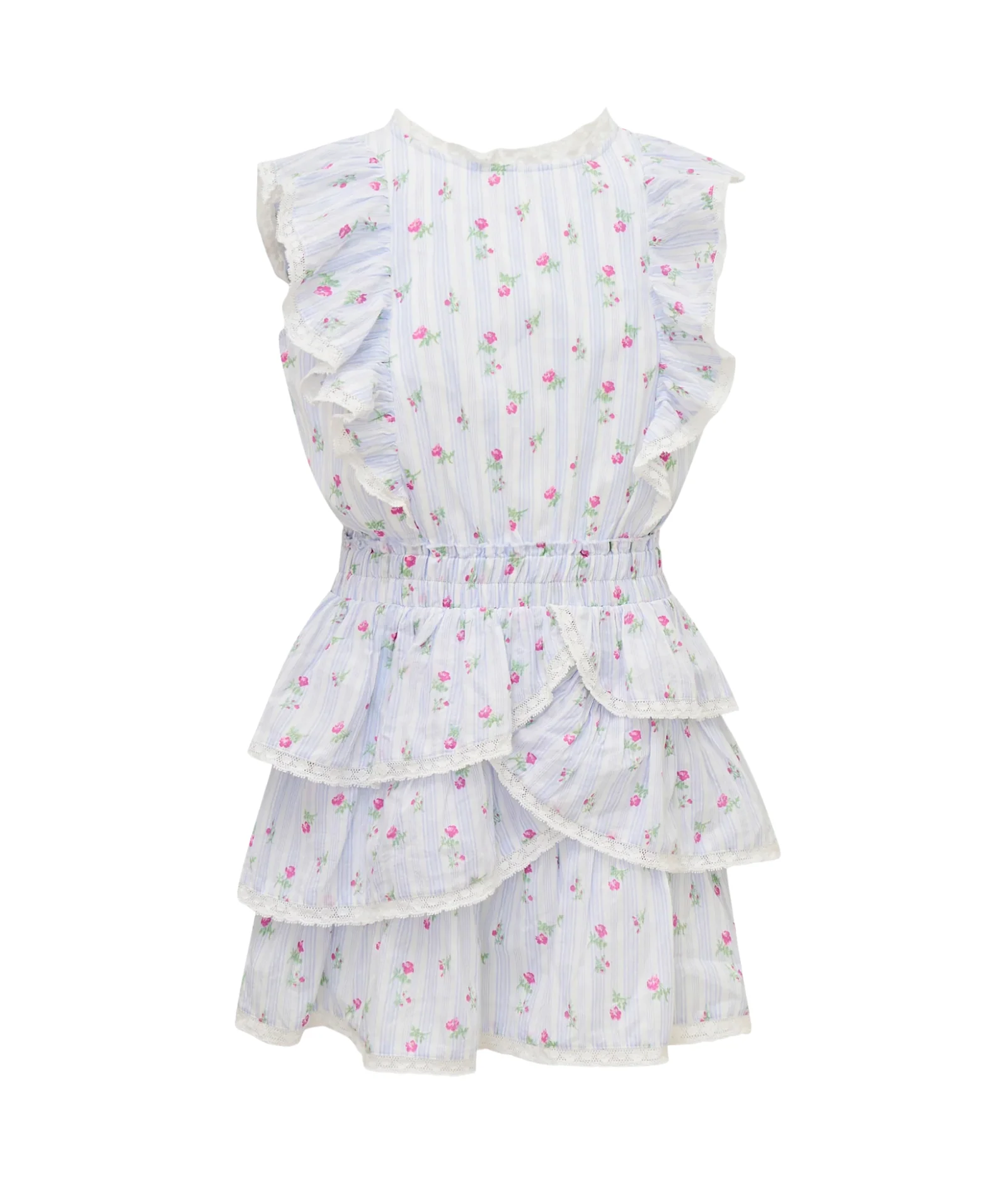 Love Shack Fancy Girls Decker Dress Coastline Blue - Image 4