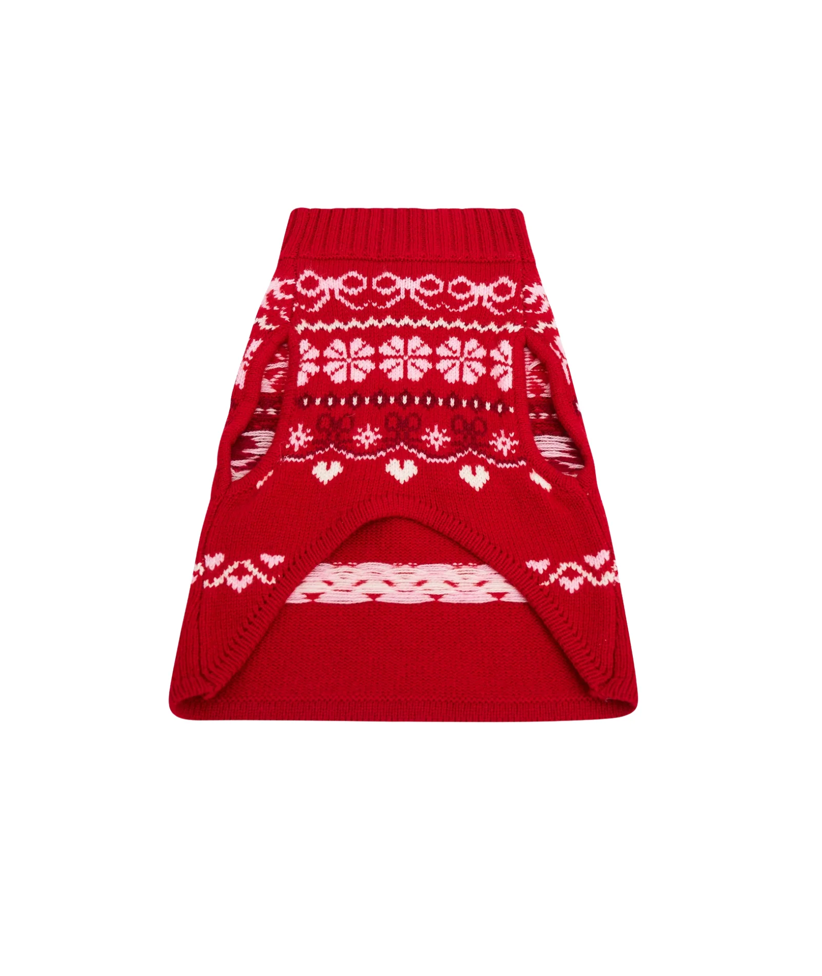 Love Shack Fancy Women Arindia Dog Sweater Red Velvet Truffle - Image 5