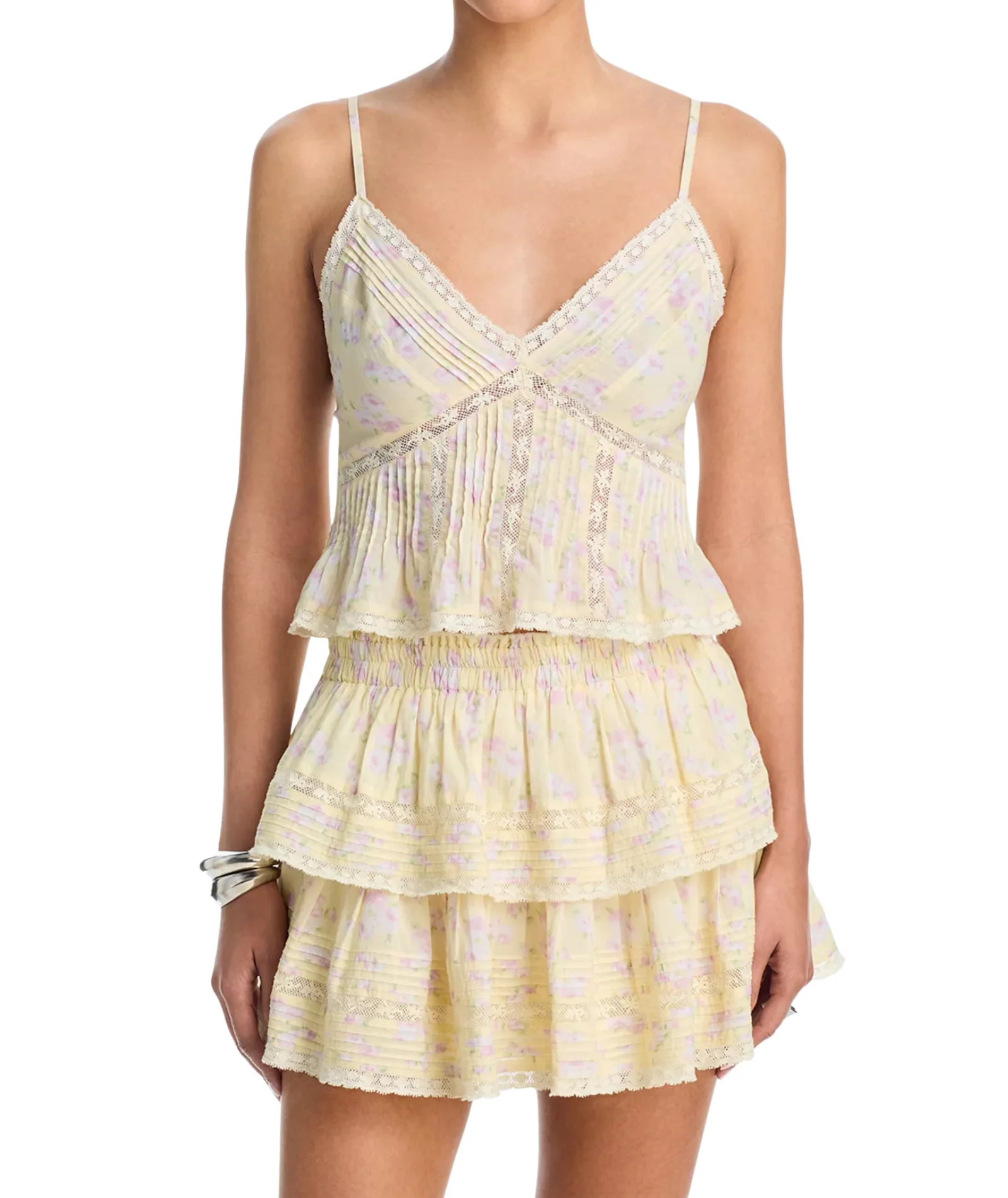 Love Shack Fancy Women Elsette Top Lemon Spritz - Image 2