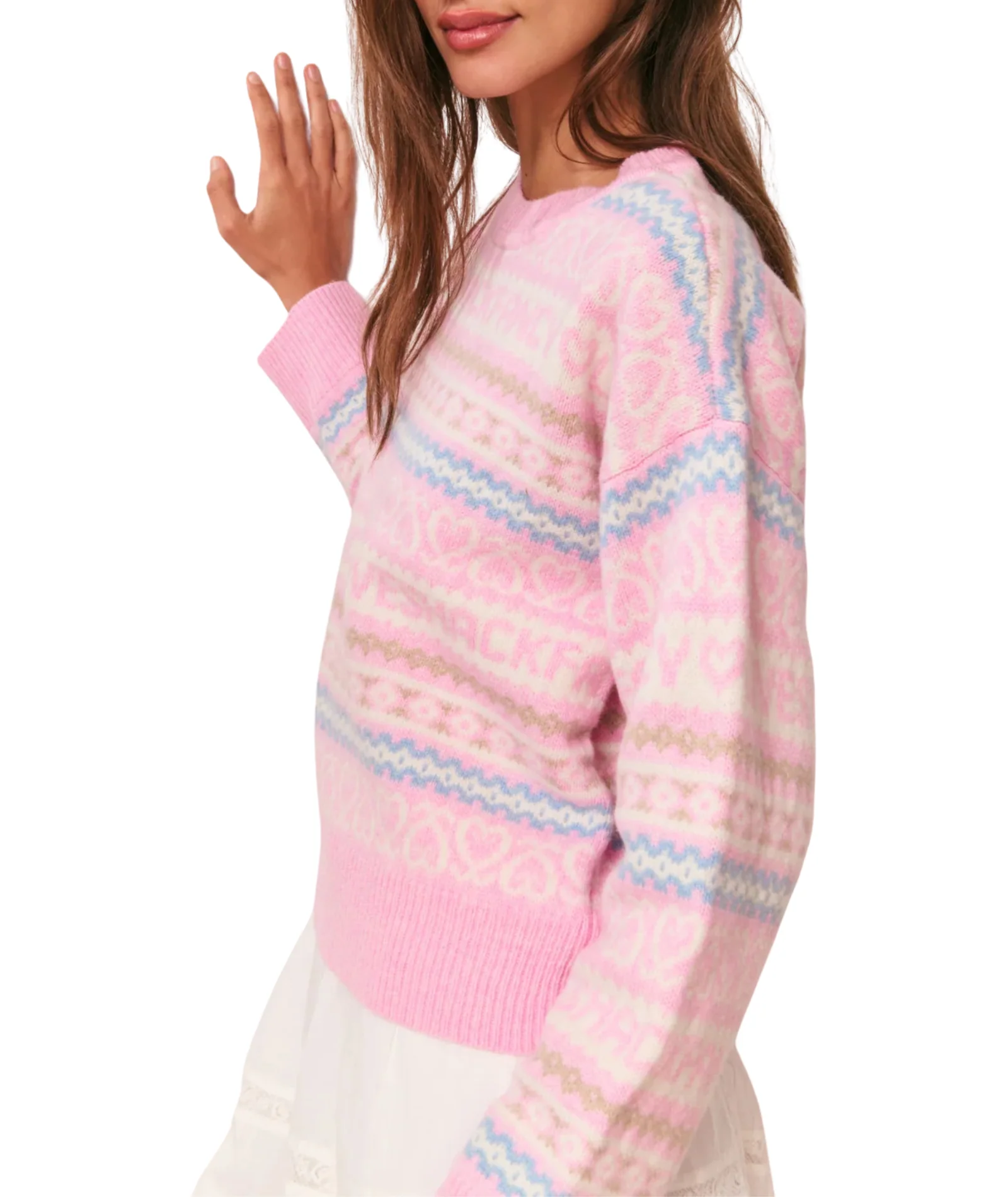 Love Shack Fancy Women Emberly Pullover Peach Dream - Image 3
