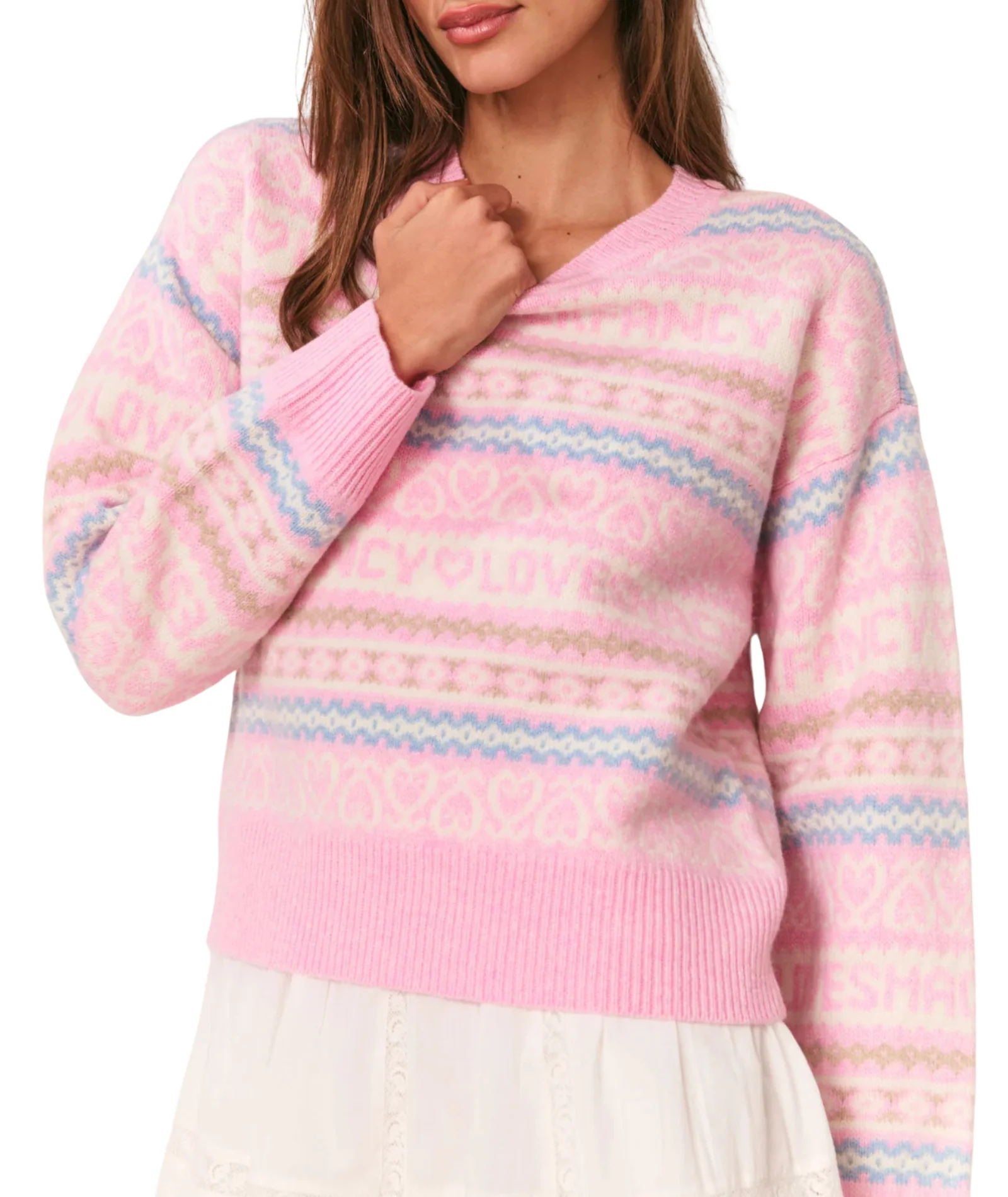 Love Shack Fancy Women Emberly Pullover Peach Dream - Image 4