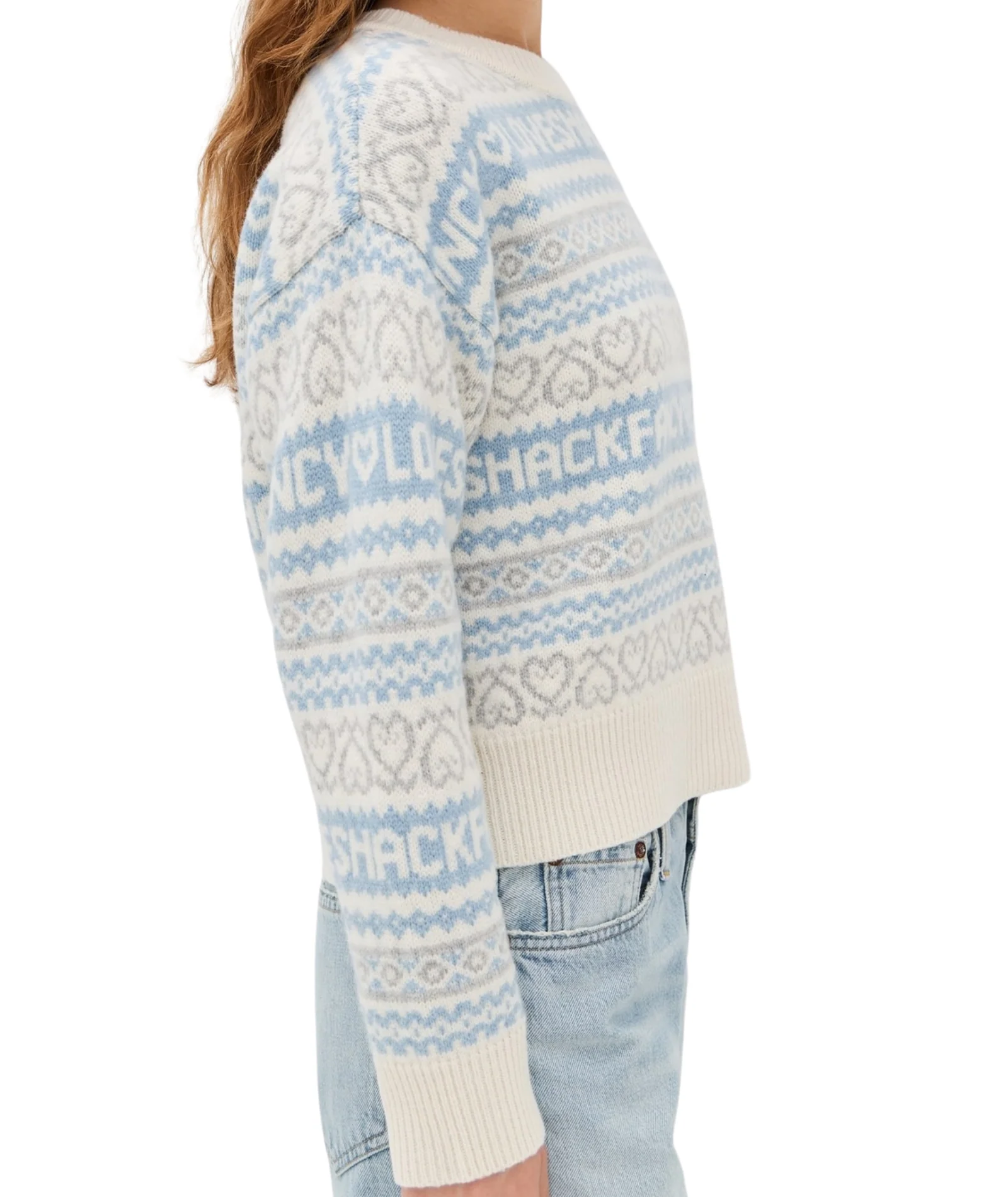 Love Shack Fancy Women Emberly Pullover Winter Haze - Image 5