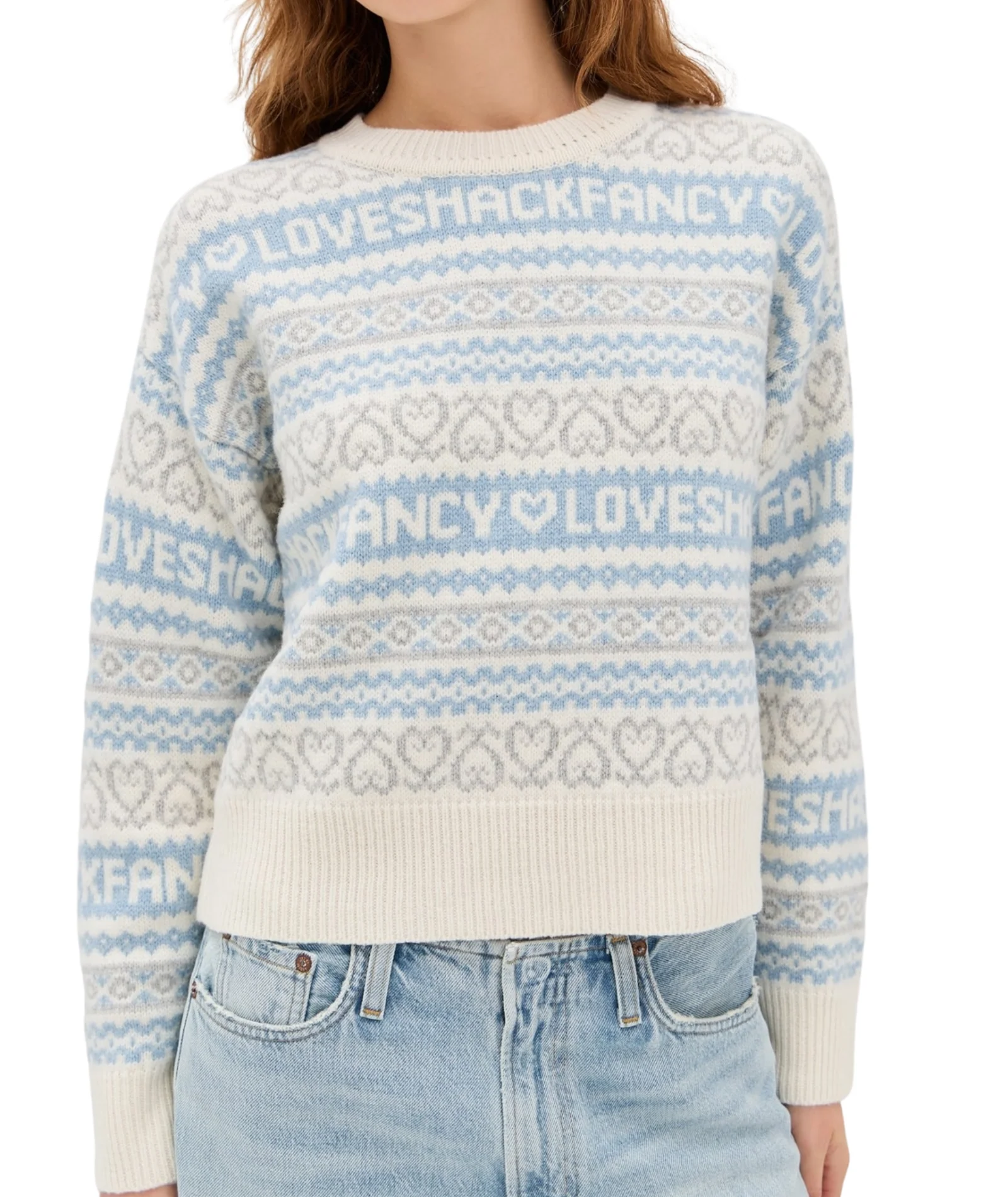 Love Shack Fancy Women Emberly Pullover Winter Haze - Image 6