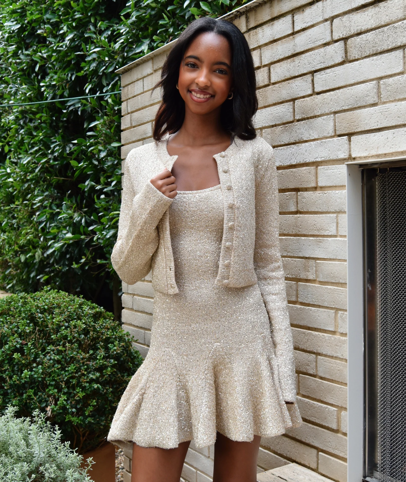 Love Shack Fancy Women Ferra Cardigan Honey Gold - Image 3