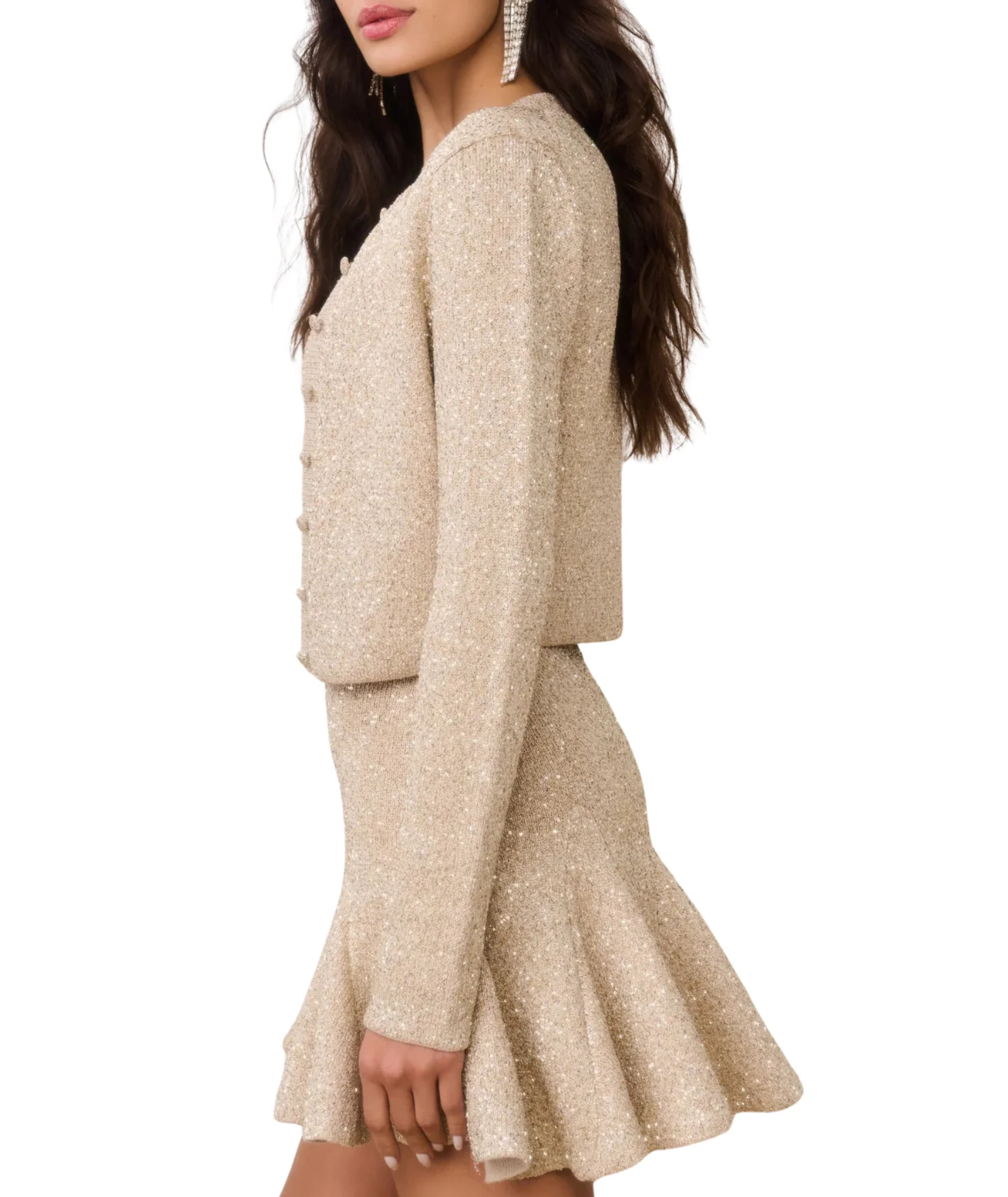 Love Shack Fancy Women Ferra Cardigan Honey Gold - Image 7