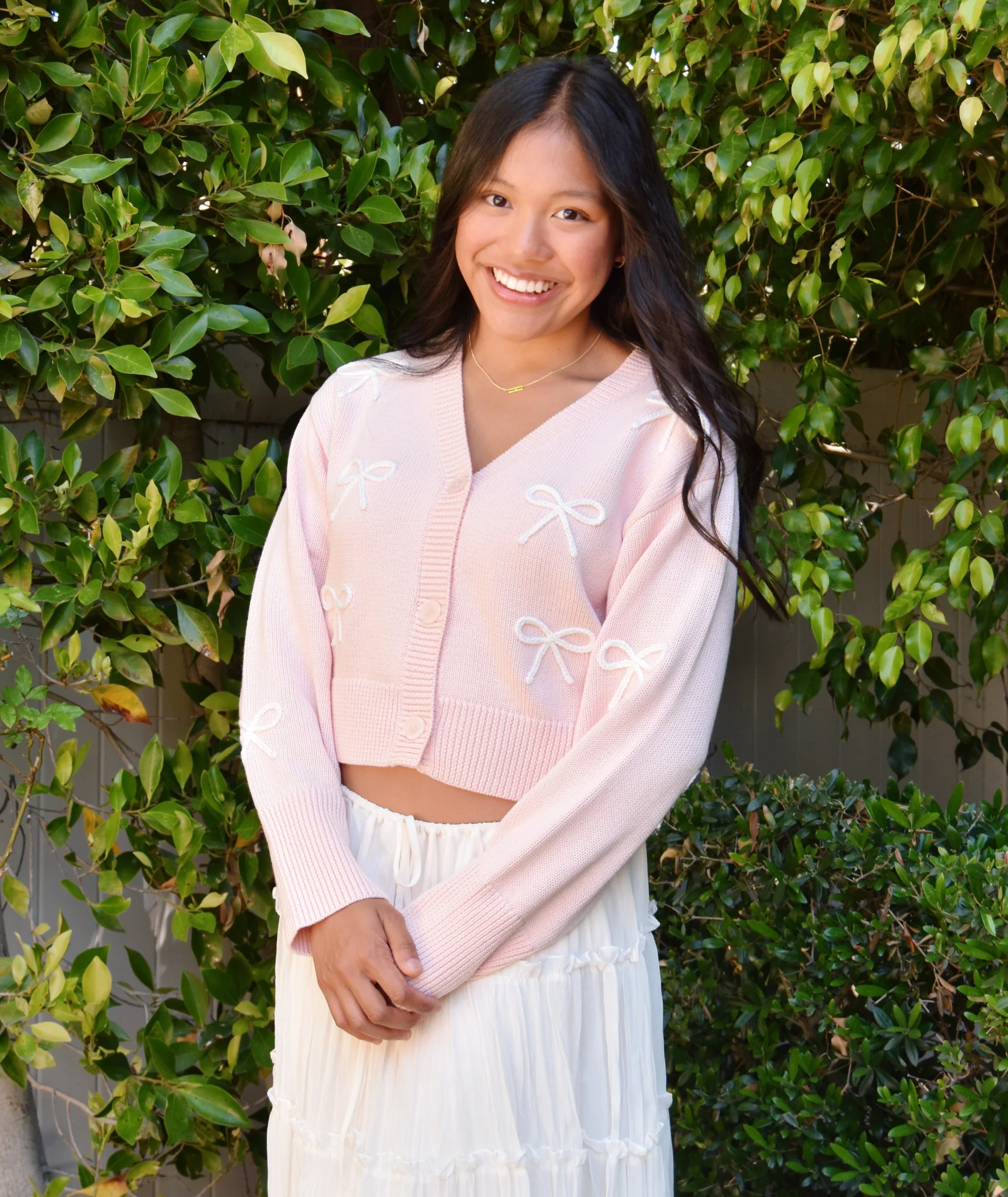 Love Shack Fancy Women Francette Cardigan Petal Meringue - Image 2