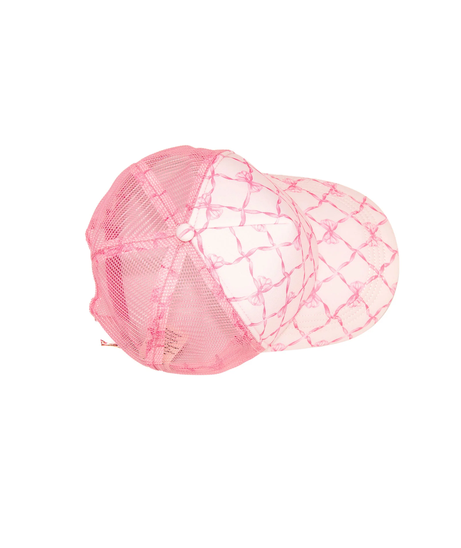 Love Shack Fancy Women Joni Trucker Hat Pink Peppermint - Image 2