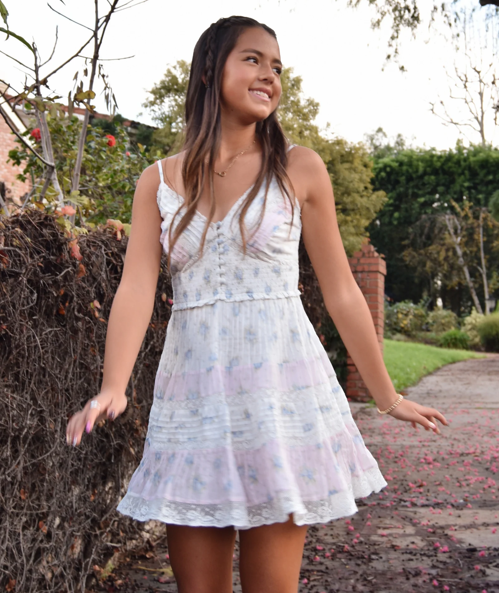 Love Shack Fancy Women Krista Dress Lilac Vanilla - Image 4