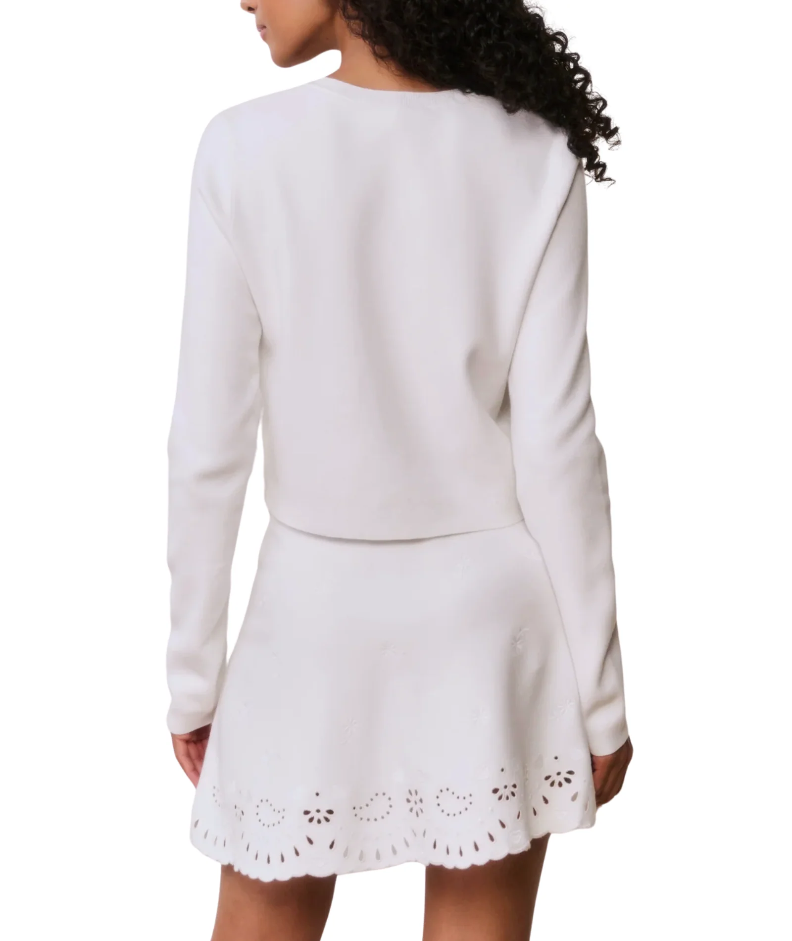 Love Shack Fancy Women Leda Cardigan White Vanilla - Image 4