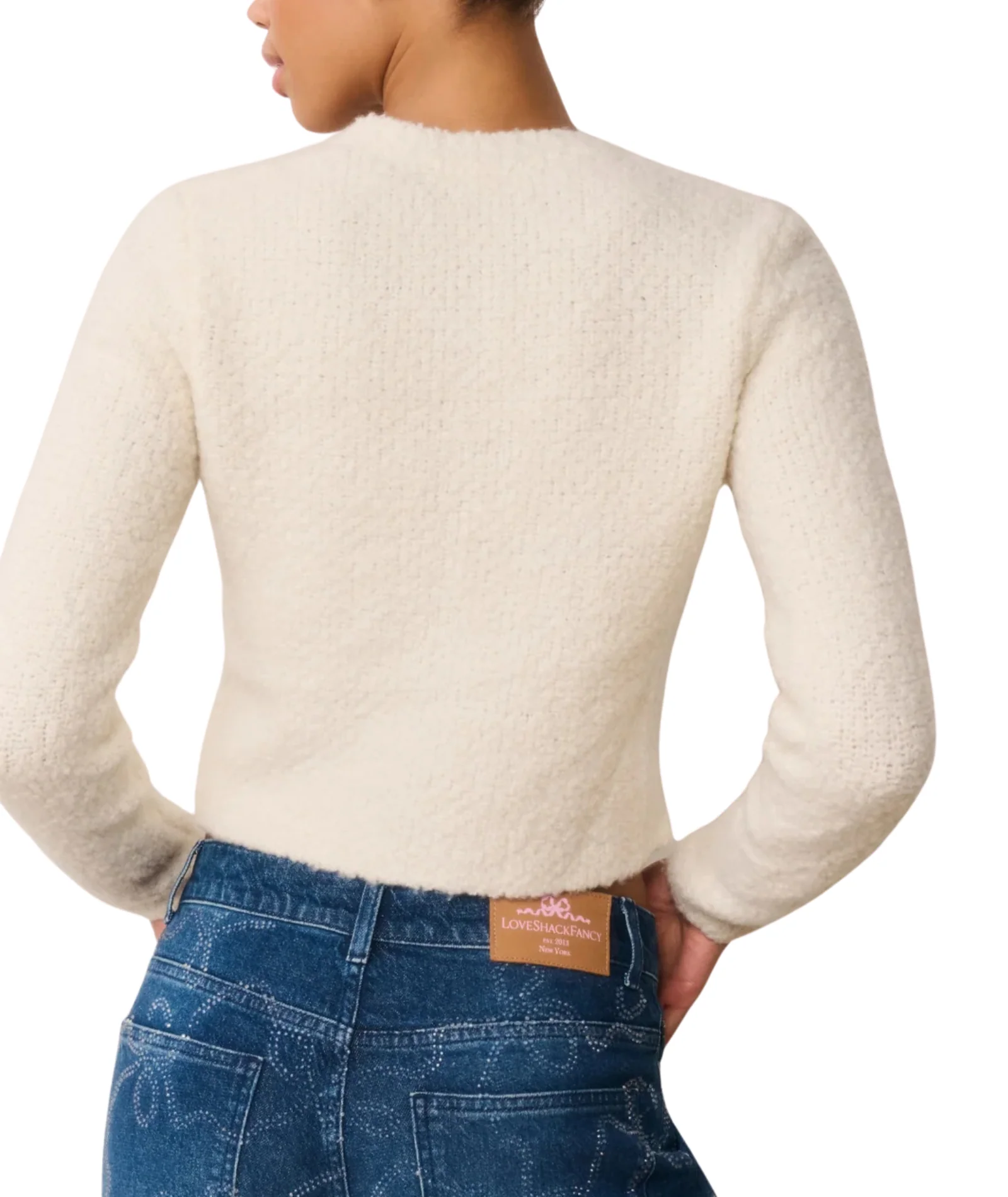 Love Shack Fancy Women Leocadia Cardigan Ivory - Image 7