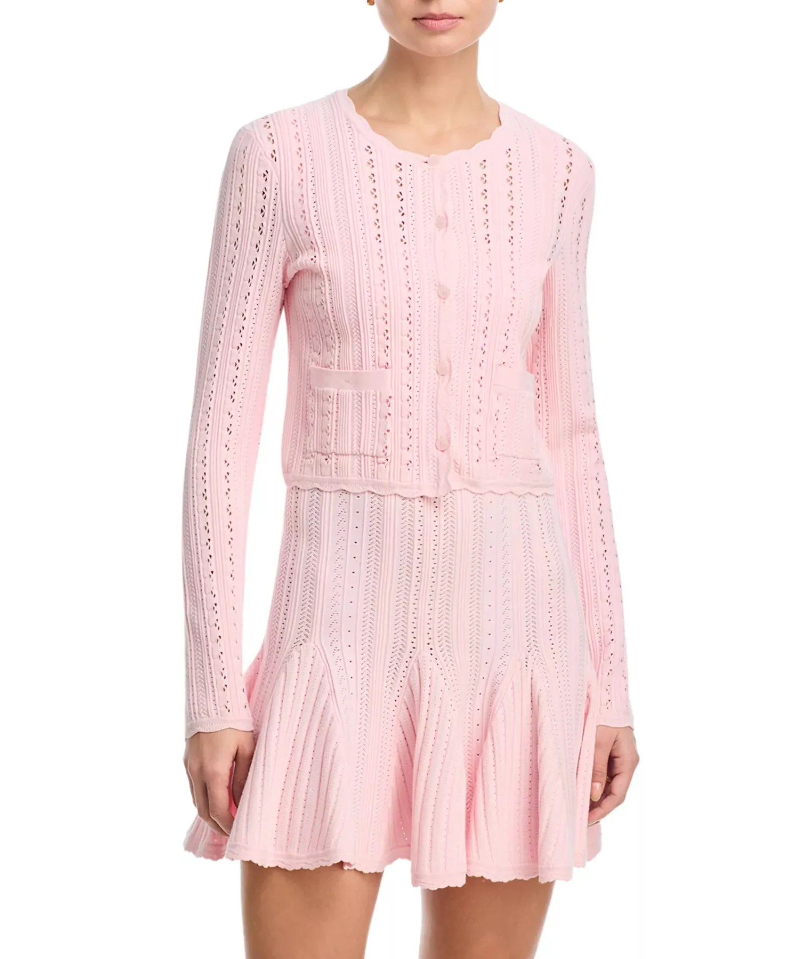 Love Shack Fancy Women Peridot Cardigan Peach Sorbet - Image 4