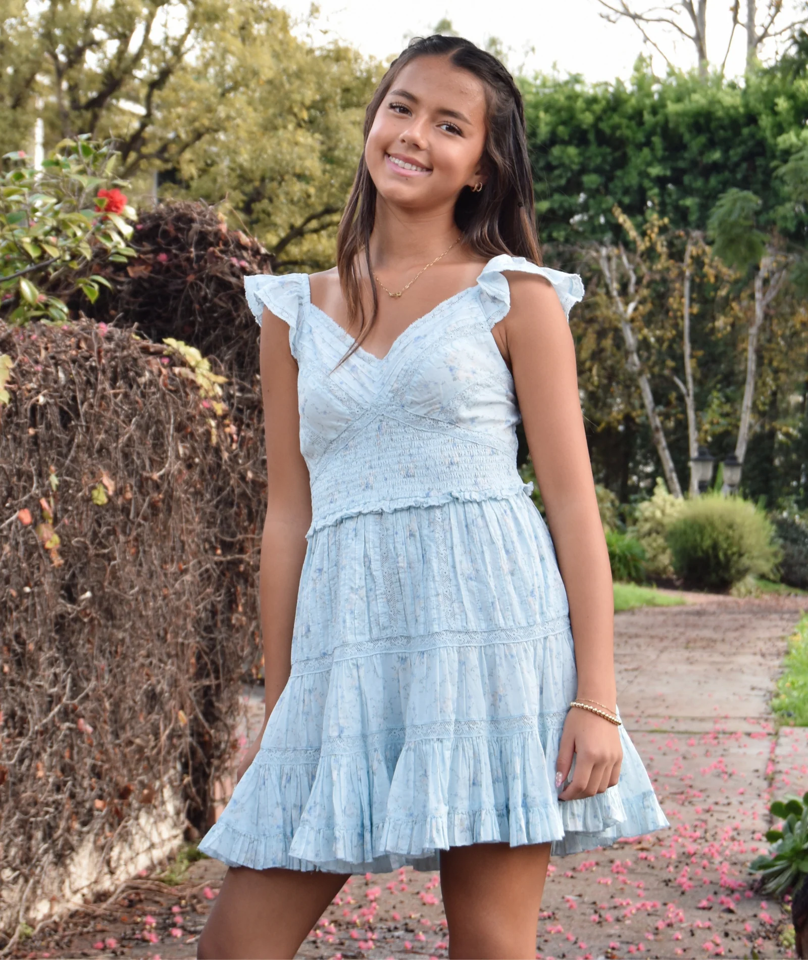 Love Shack Fancy Women Presline Dress Snowdrop Blue - Image 3