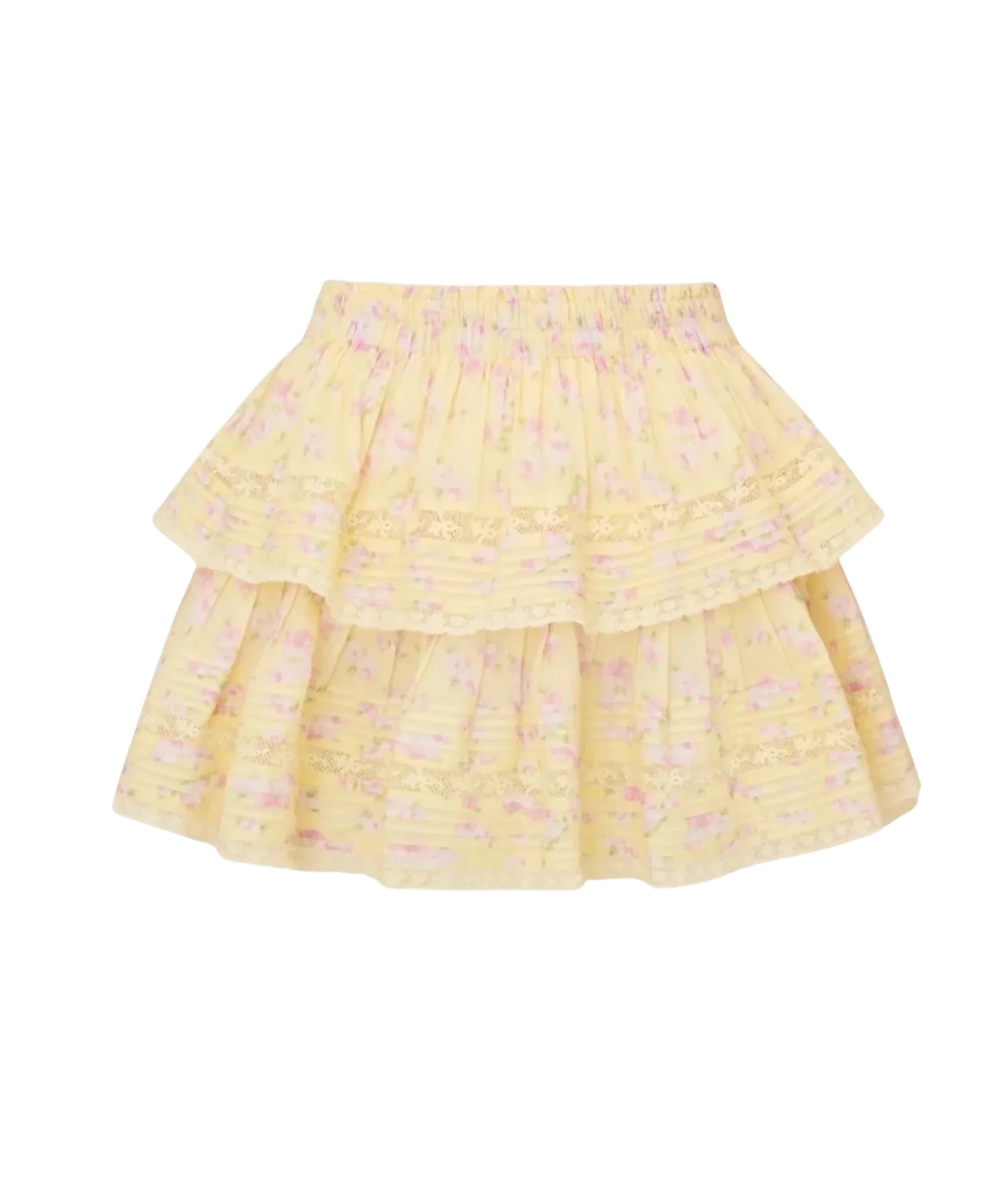 Love Shack Fancy Women Ruffle Mini Skirt Lemon Spritz - Image 4