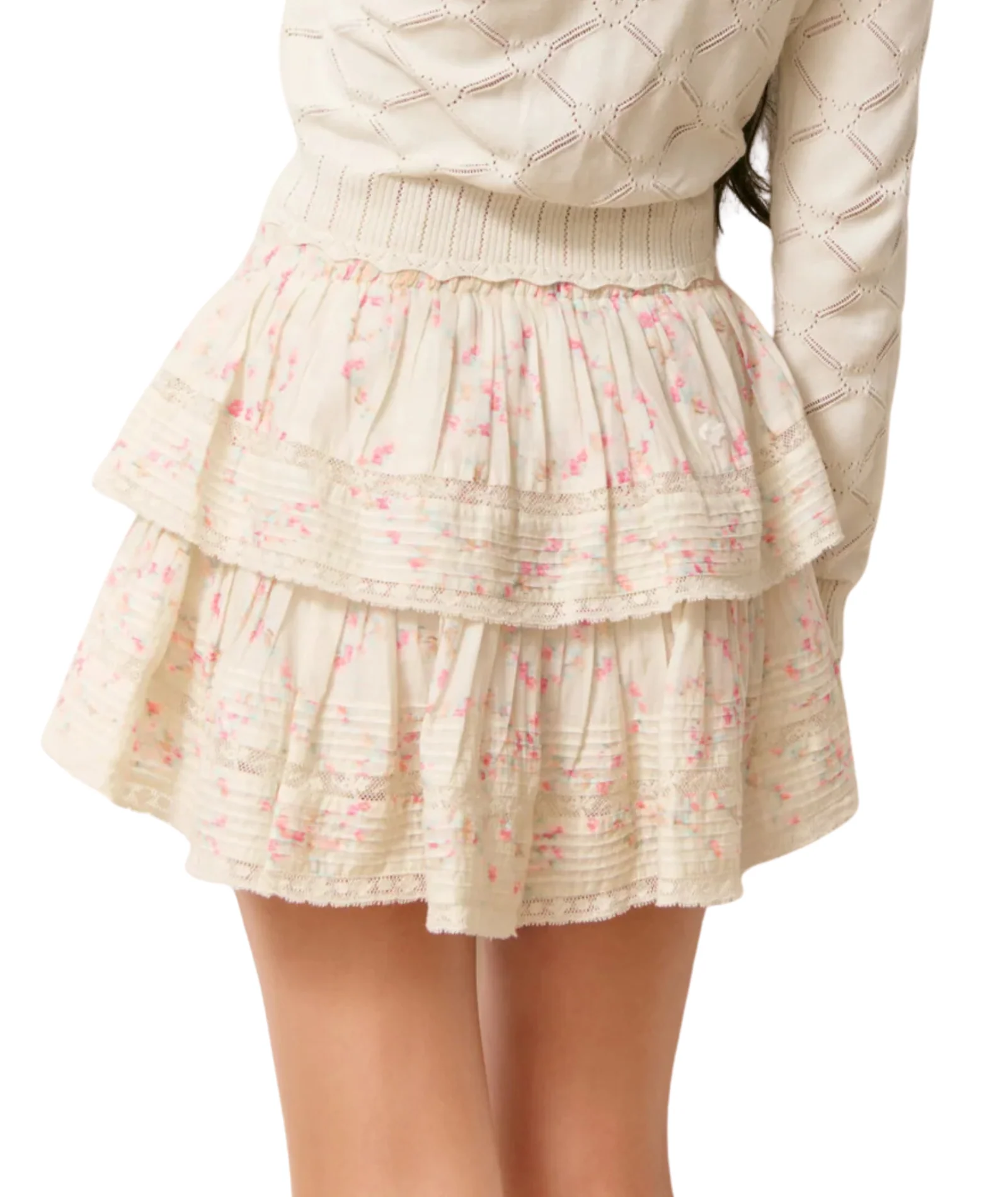 Love Shack Fancy Women Ruffle Mini Skirt Magnolia - Image 9