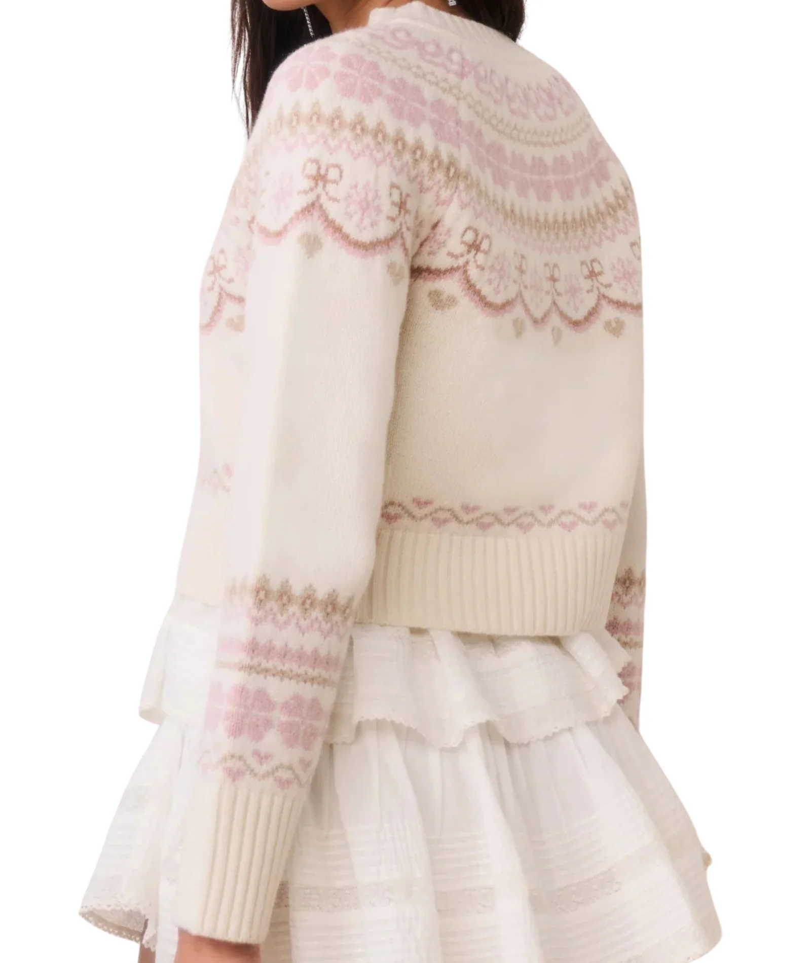 Love Shack Fancy Women Shantae Cardigan Pink Champagne - Image 5