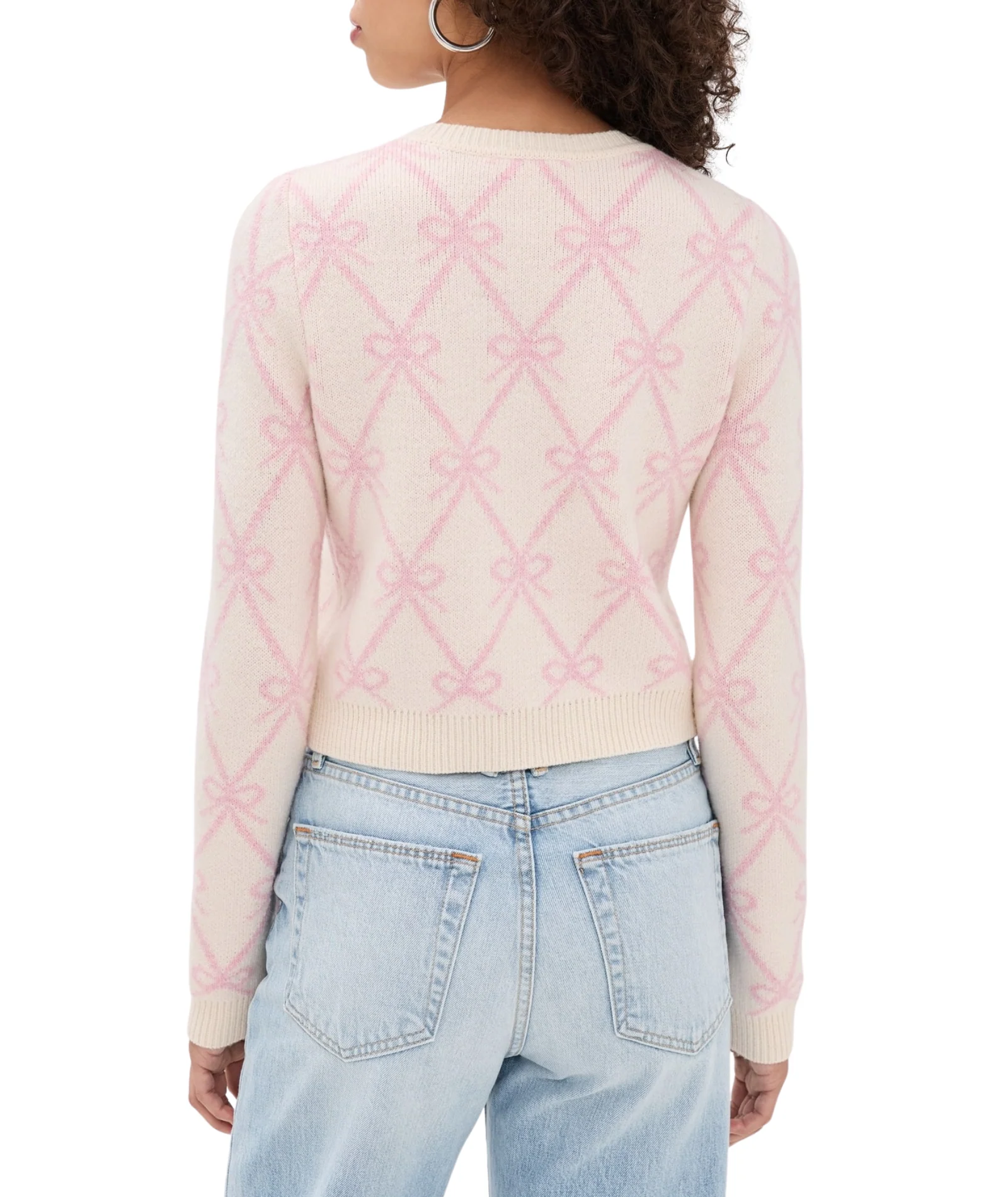 Love Shack Fancy Women Veronika Cardigan Milk Rose - Image 4