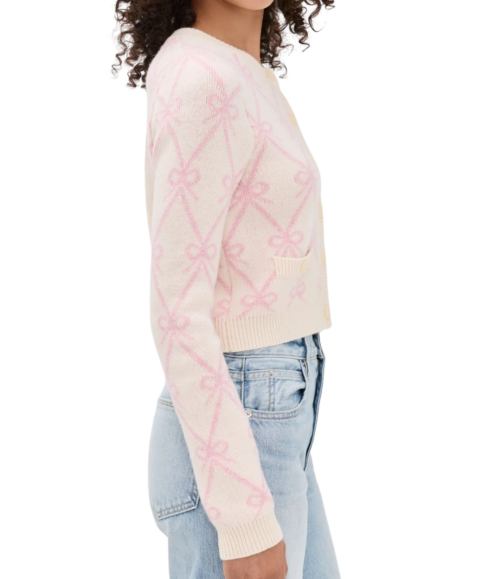 Love Shack Fancy Women Veronika Cardigan Milk Rose - Image 5