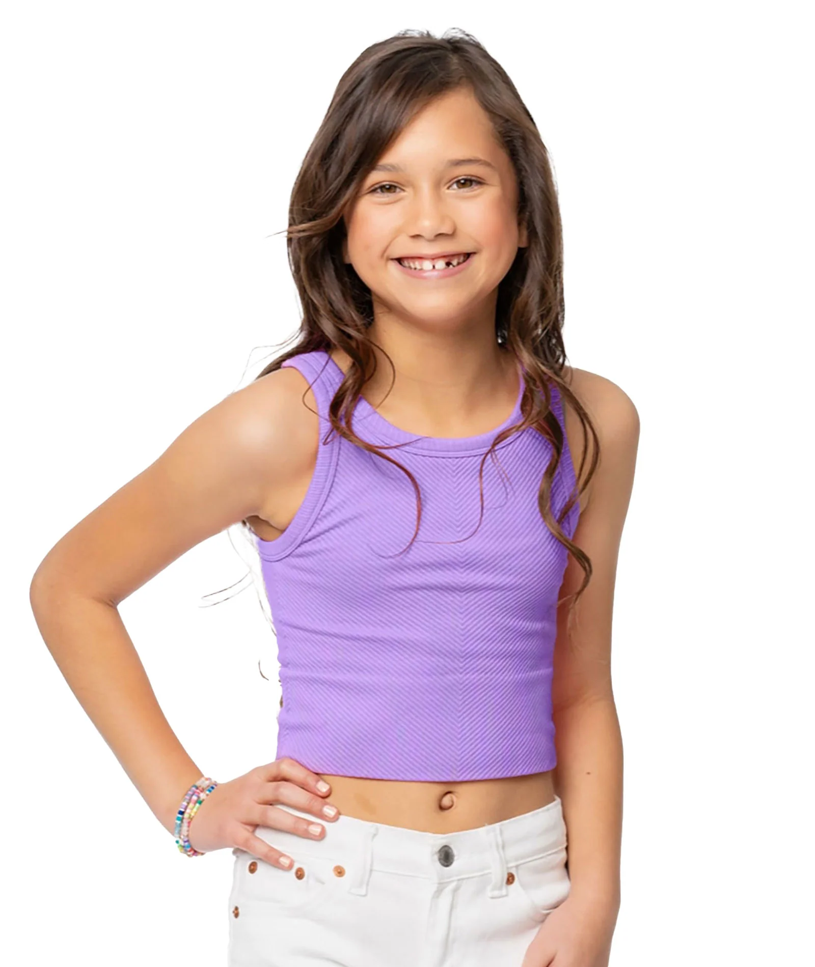 Malibu Sugar Girls Chevron Crop Tank - Image 3