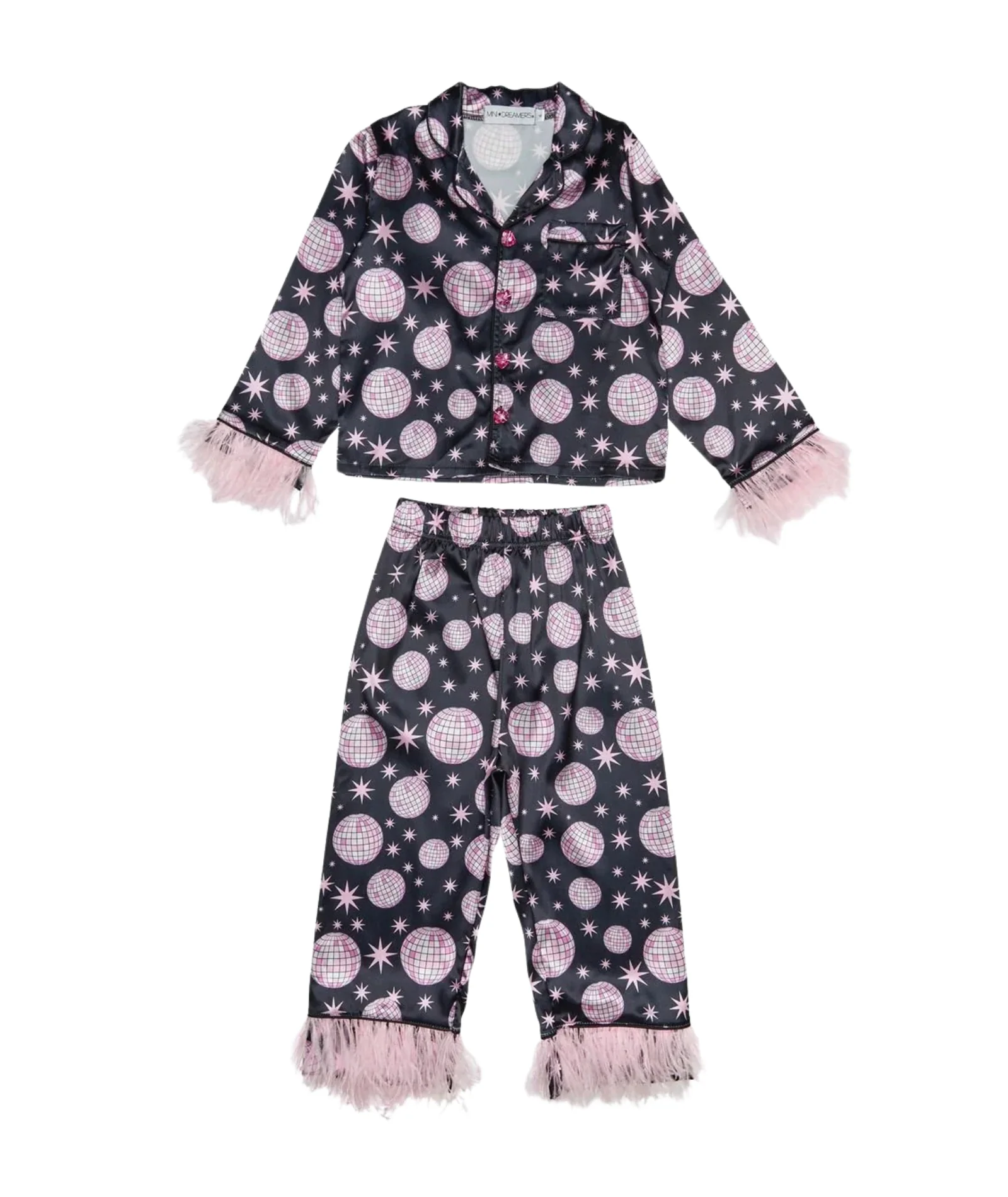 Mini Dreamers Girls Disco Feather Silky Set - Image 2