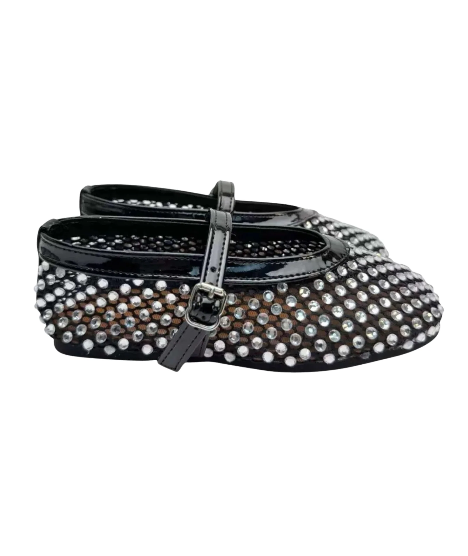 Mini Dreamers Girls Lala Mesh Crystal Ballet Flats - Image 4