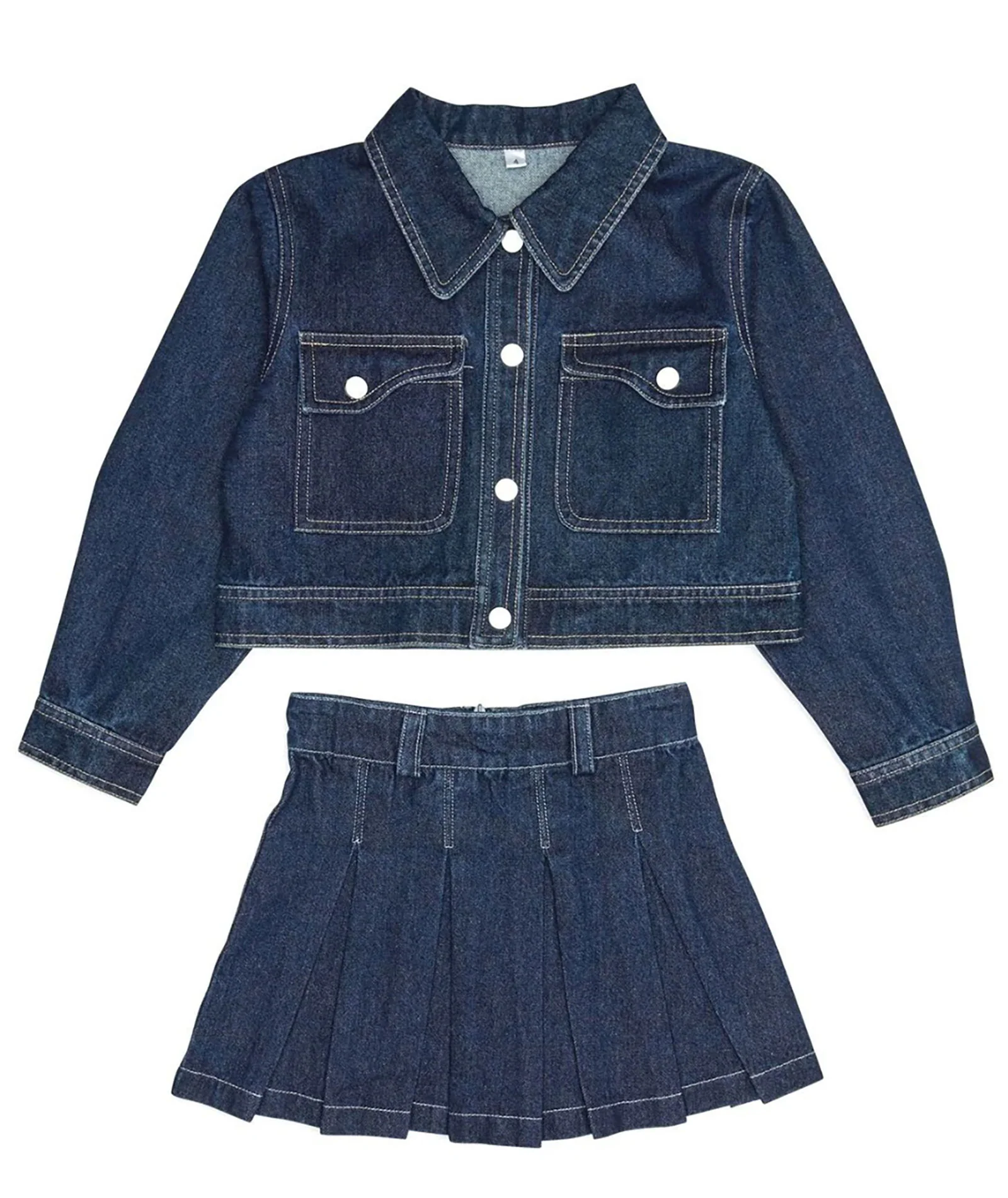 Mini Dreamers Girls Nikkii Denim Jacket and Skirt - Image 4