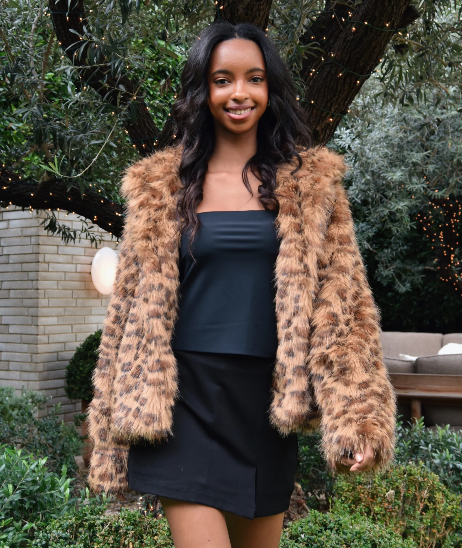 Motel Rocks Women Joji Leopard Faux Fur Jacket - Image 4