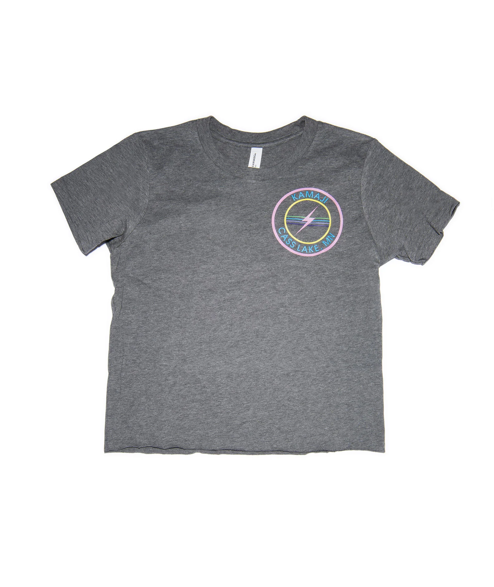 Girls Kamaji Nation Stamp Charcoal Grey Camp Tee