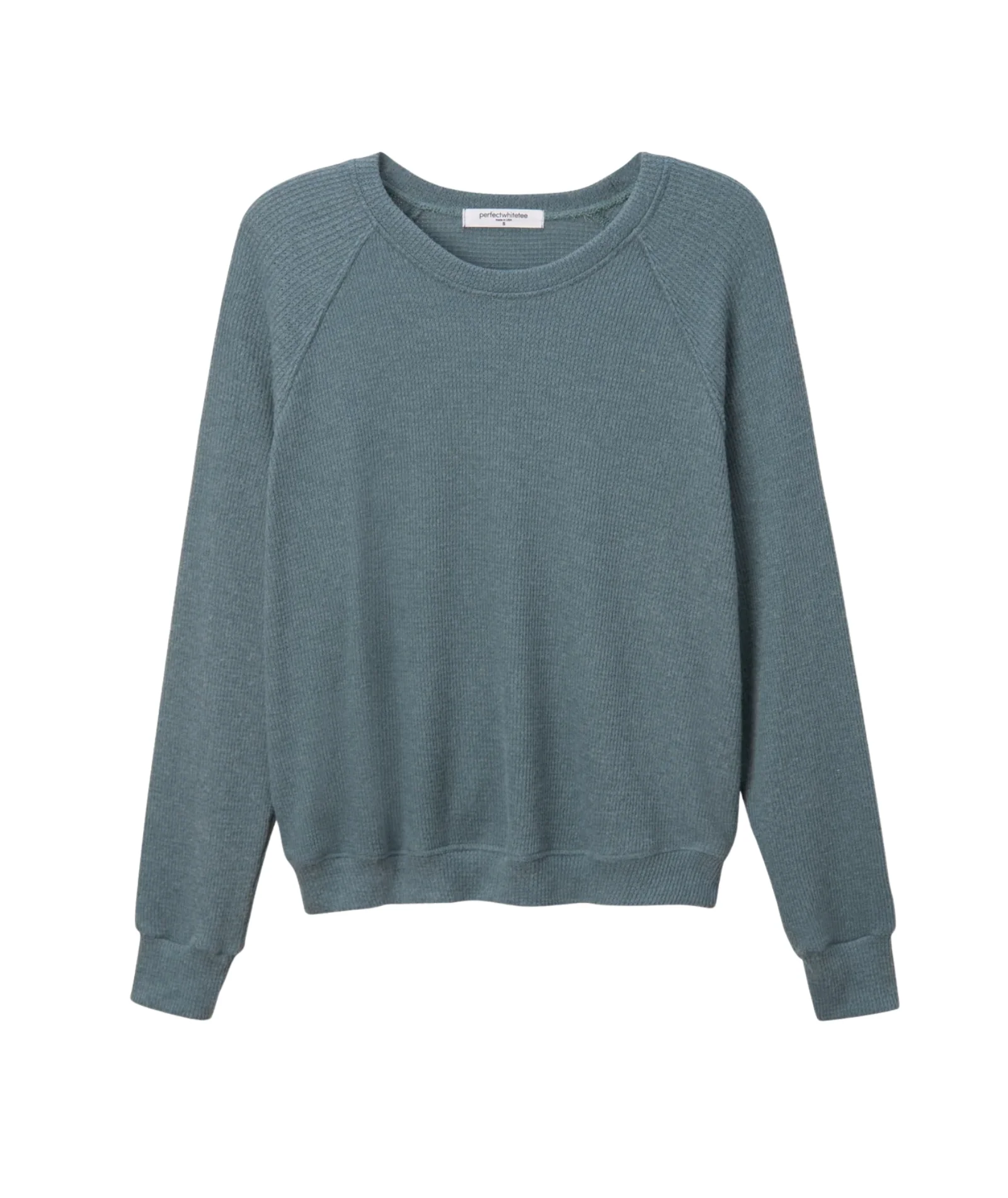 Perfect White Tee Women Cooper Brushed Waffle Crew Sweatshirt - Image 2