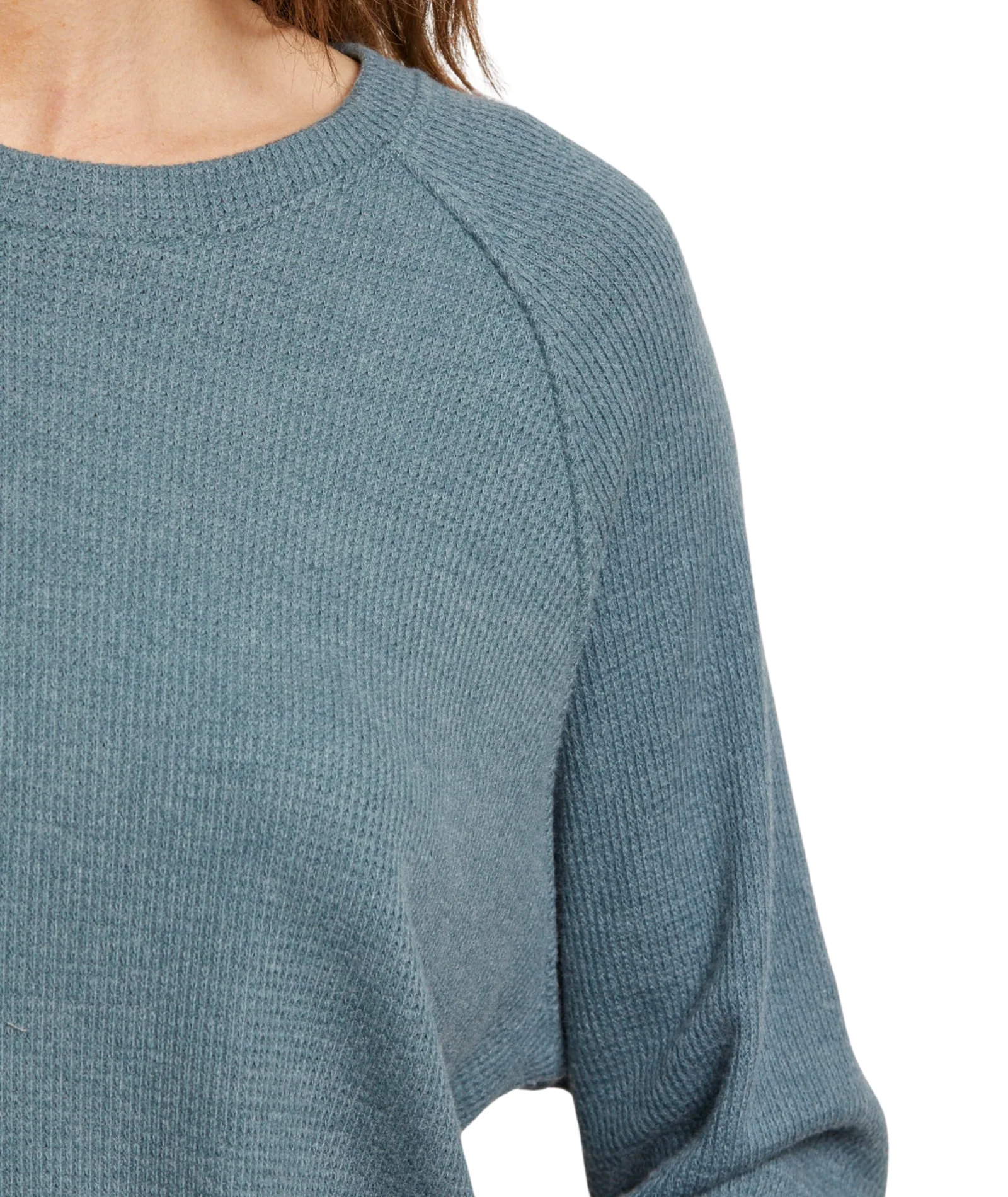 Perfect White Tee Women Cooper Brushed Waffle Crew Sweatshirt - Image 3