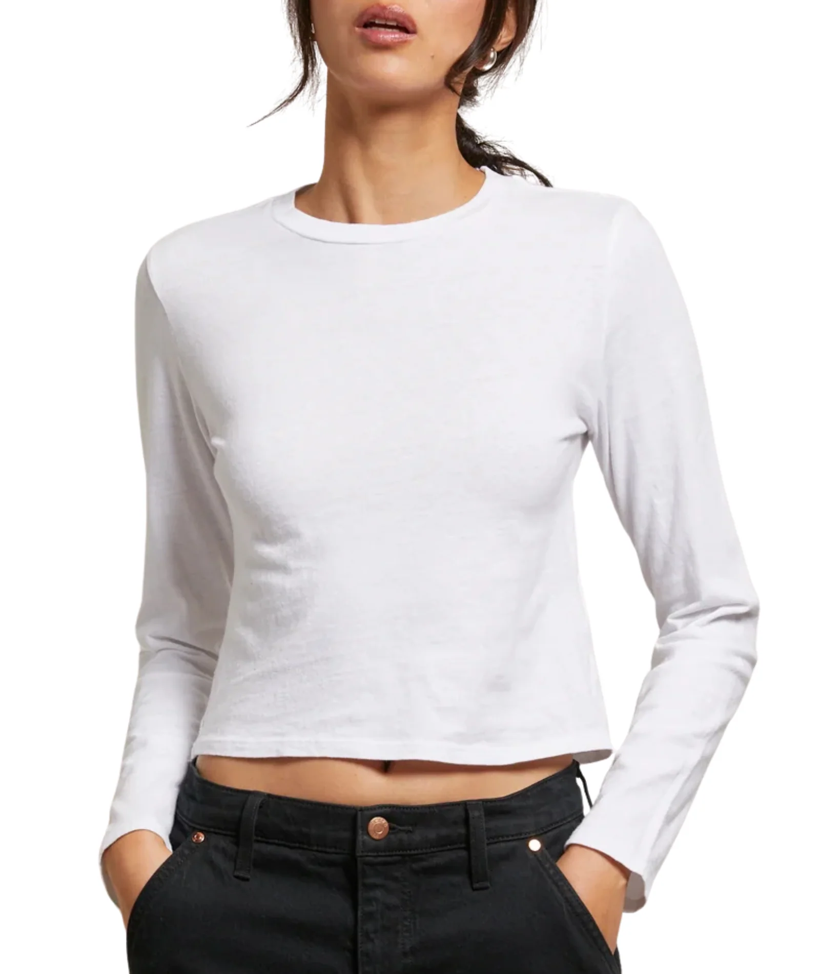 Perfect White Tee Women Jamie Recycled Cotton Long Sleeve Tee - Image 4