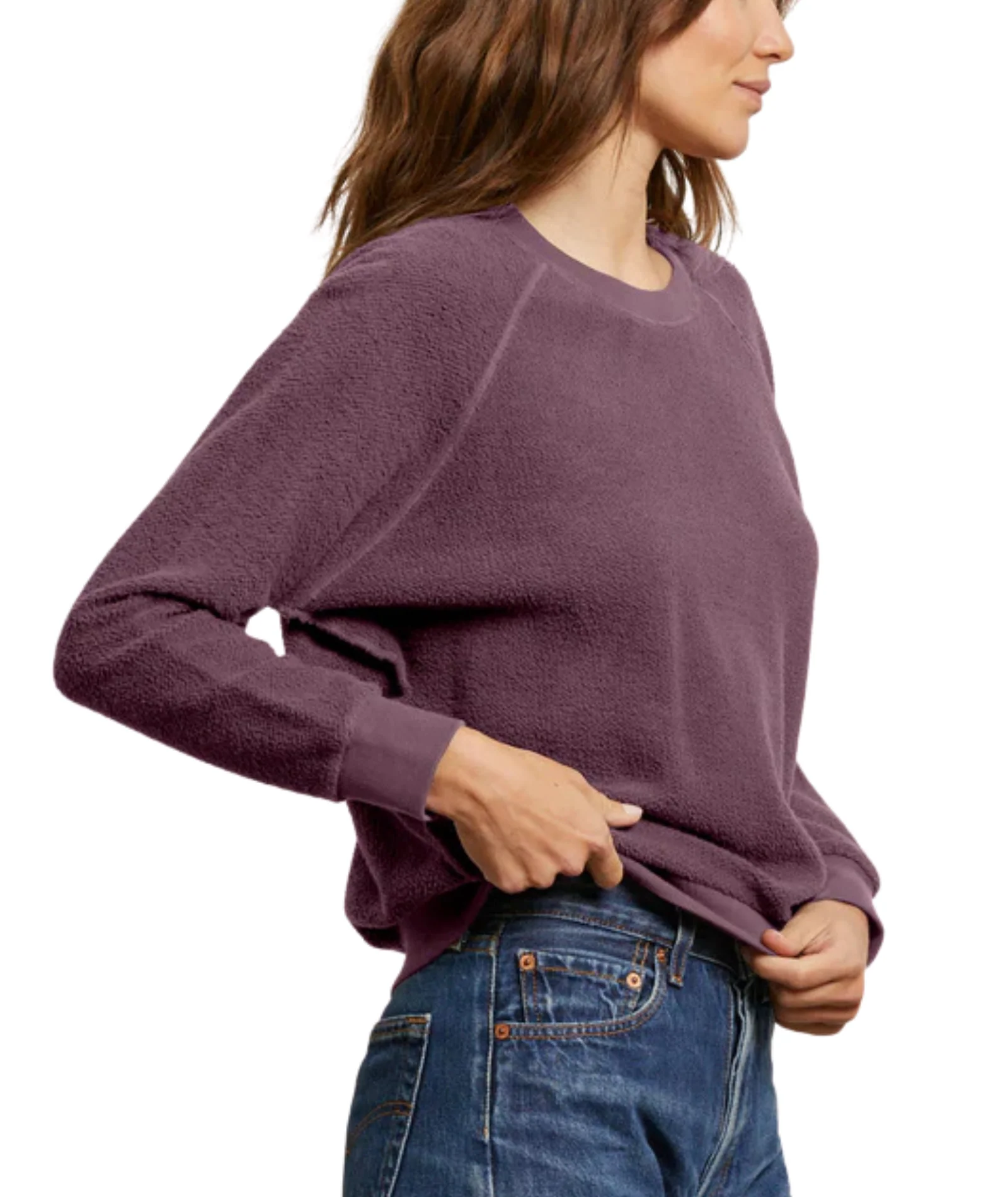 Perfect White Tee Women Ziggy Inside Out Fleece Sweatshirt 2 - Image 4