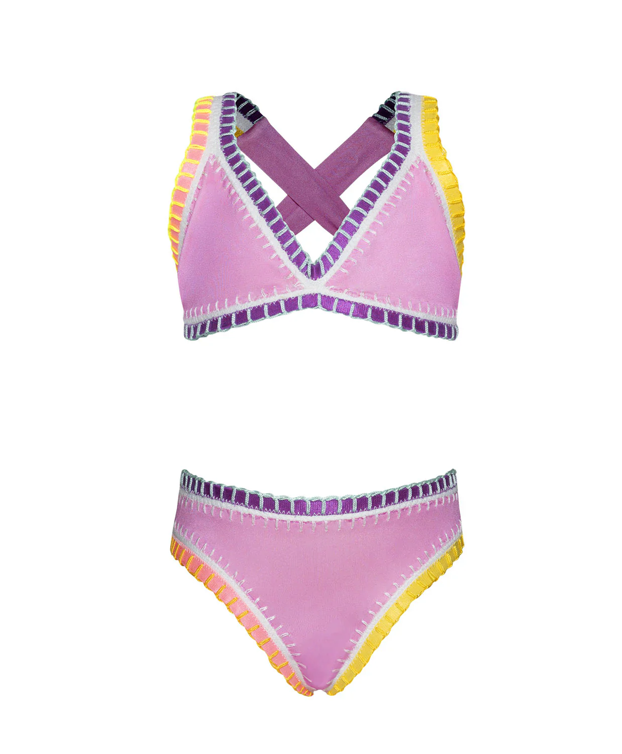 PQ Girls Rainbow Embroidered Bikini Cross Strap - Image 4