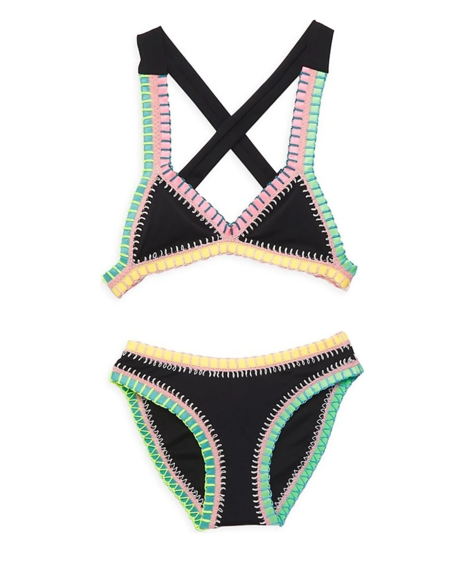 PQ Girls Rainbow Embroidered Bikini Cross Strap - Image 5