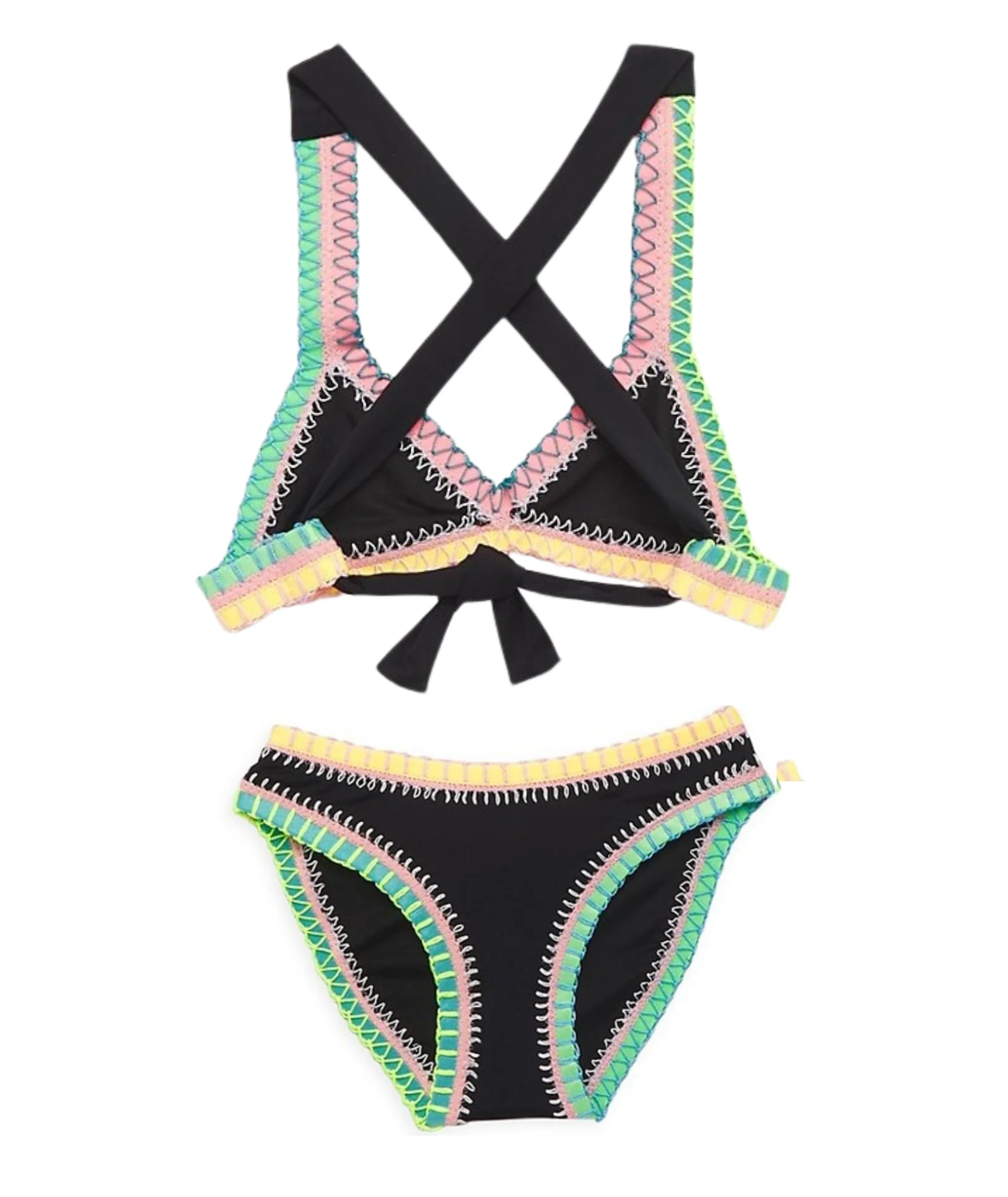 PQ Girls Rainbow Embroidered Bikini Cross Strap - Image 6
