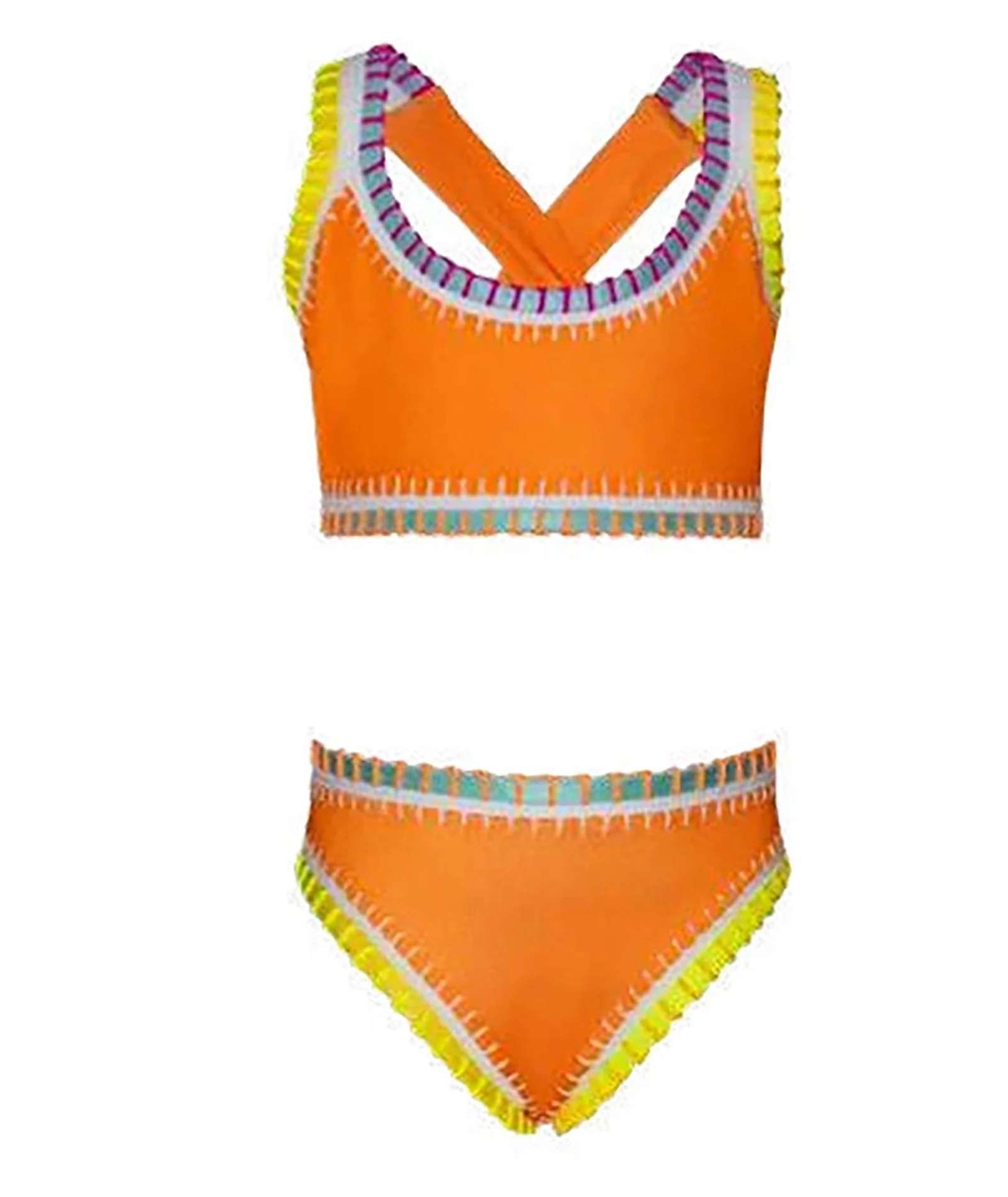 PQ Girls Sporty Rainbow Embroidered Bikini - Image 3
