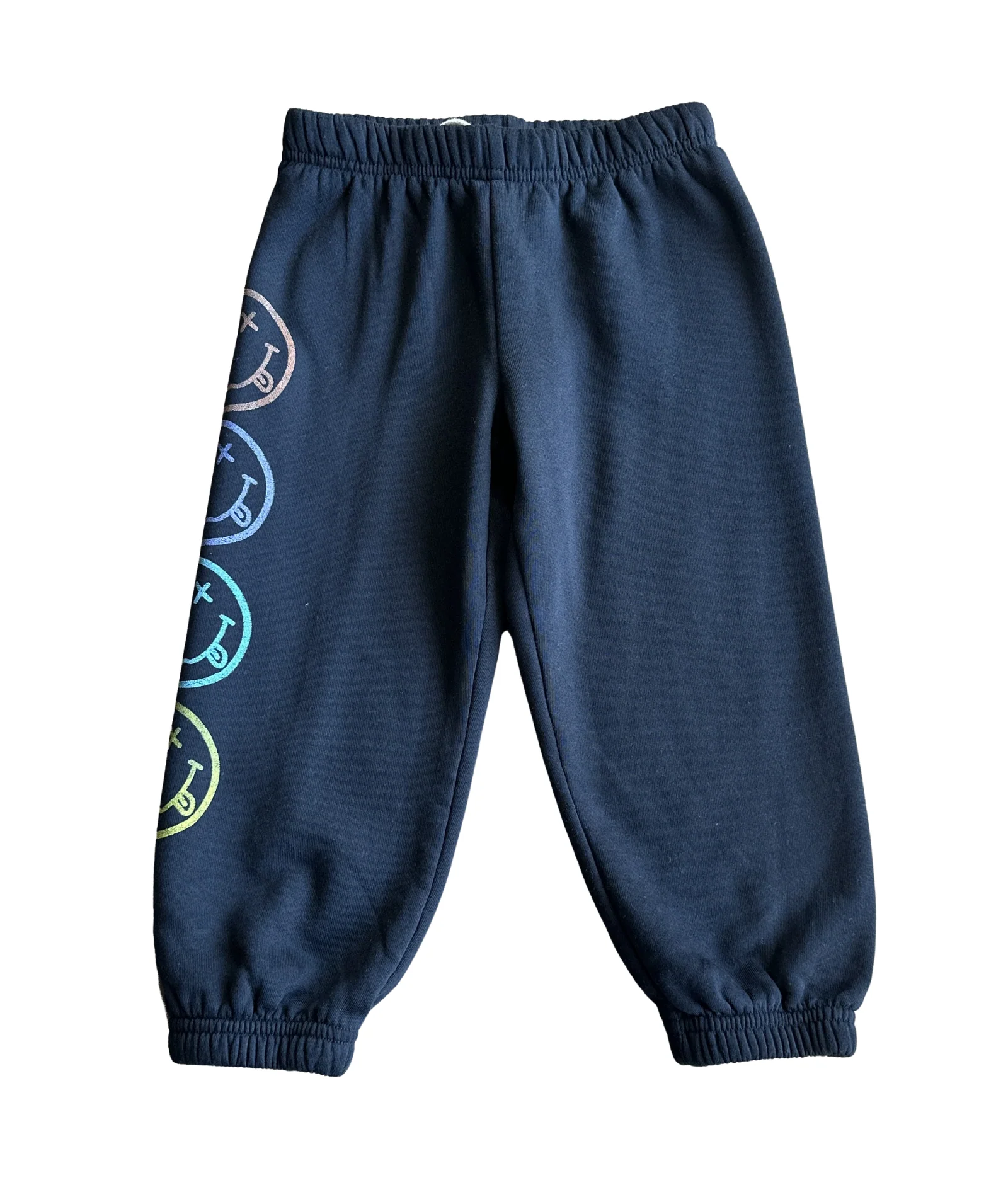Rowdy Sprout Girls Nirvana Smiley Sweatpants Washed Black - Image 2