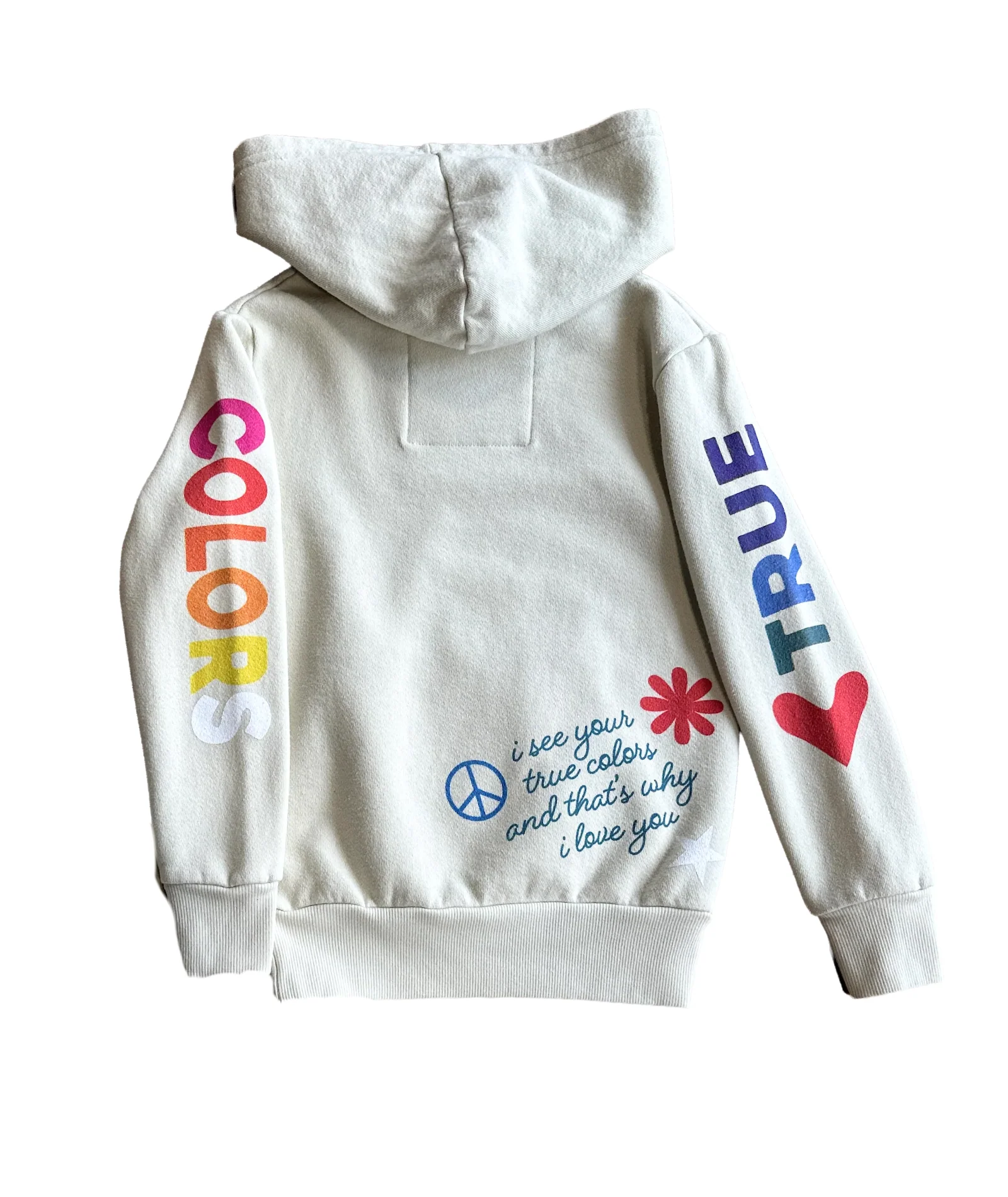 Rowdy Sprout Girls True Colors Hoodie Bone - Image 2