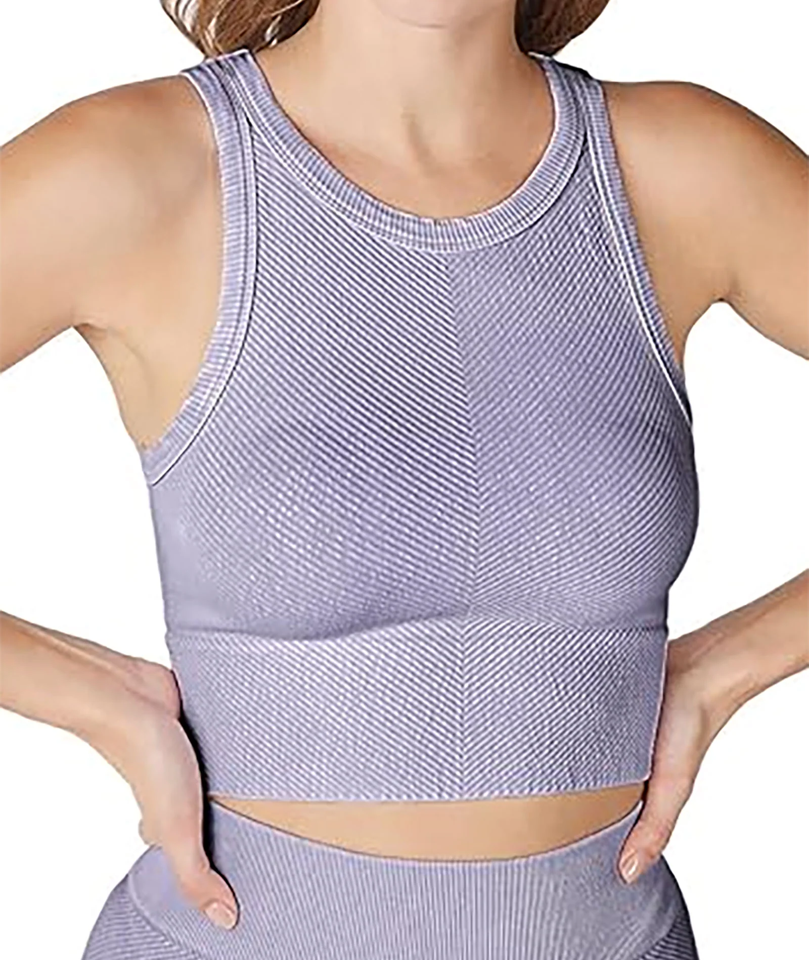 Sawyer Chevron Highneck Crop Top Women 2 - Image 7