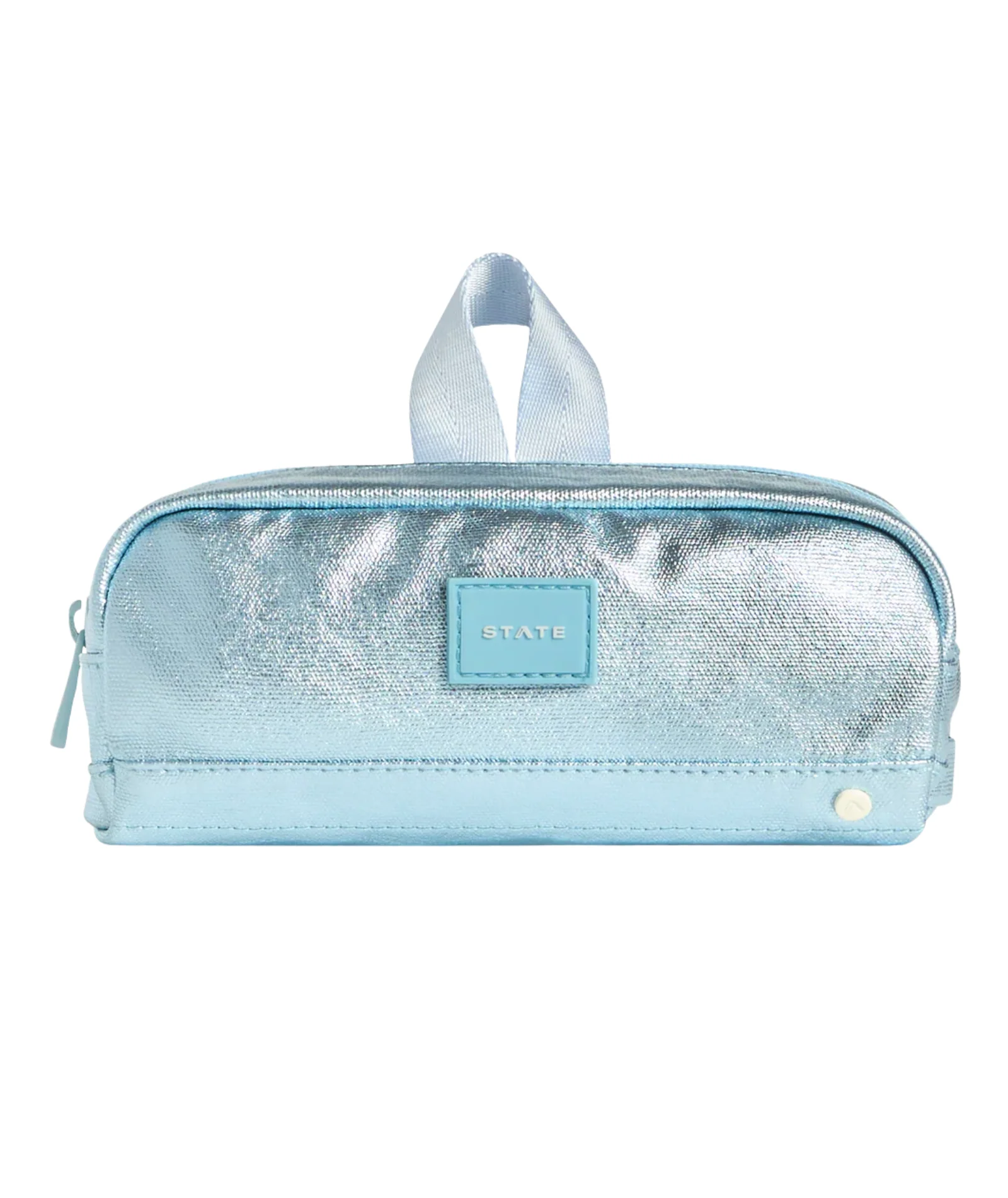State Bags Clinton Pencil Case Blue Metallic