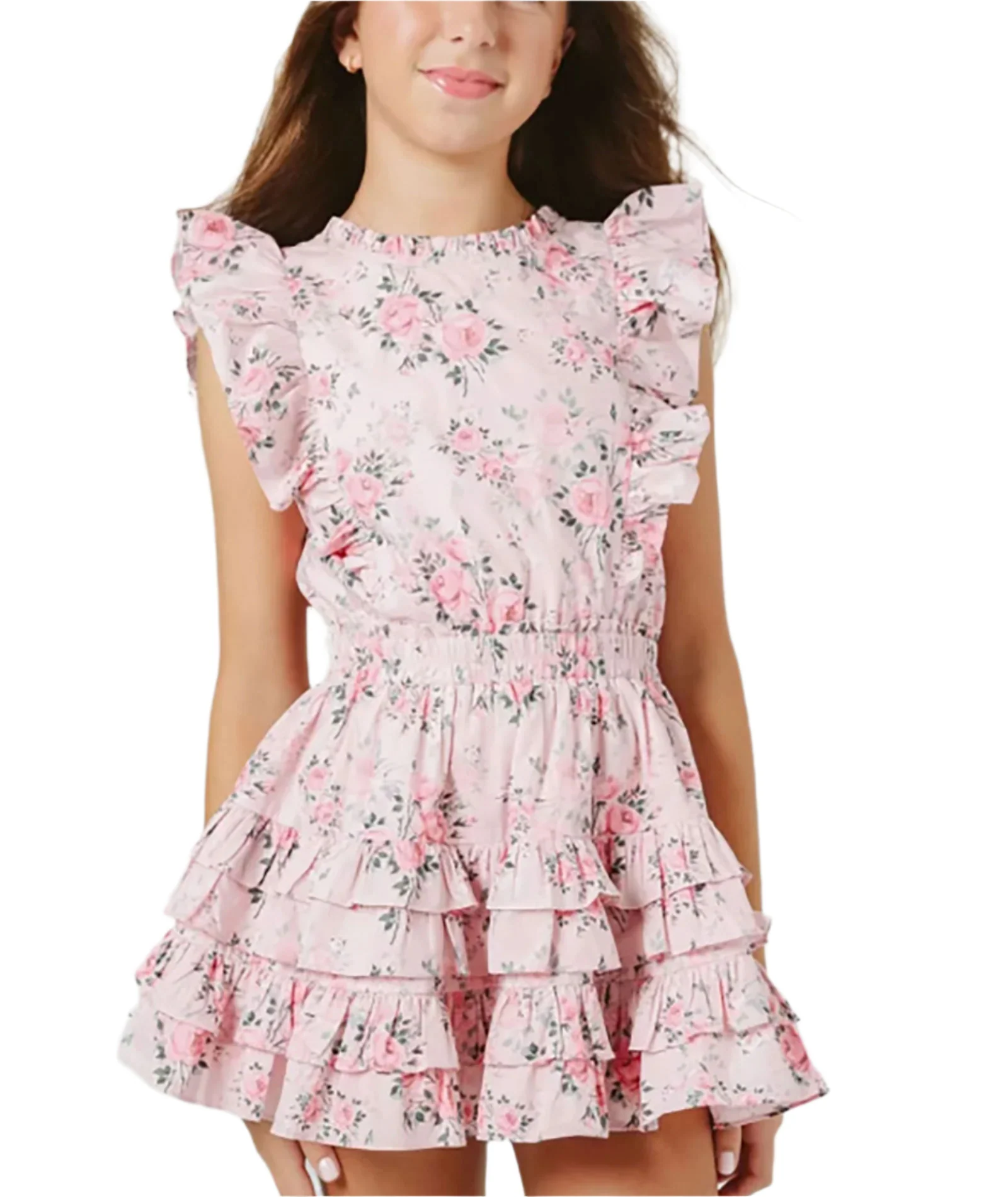 Summer Loving Girls Gustavia Dress Pink Floral - Image 4