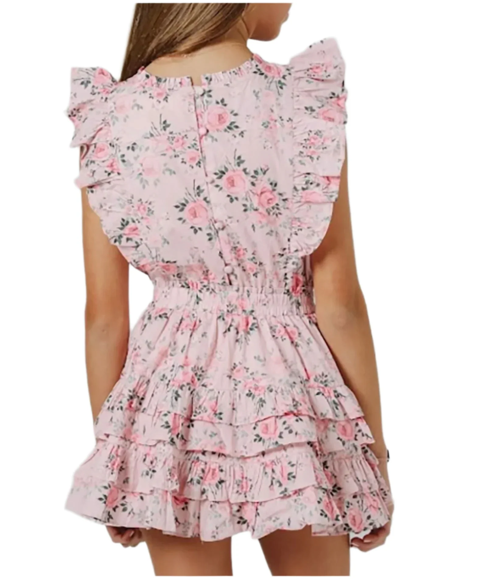Summer Loving Girls Gustavia Dress Pink Floral - Image 5