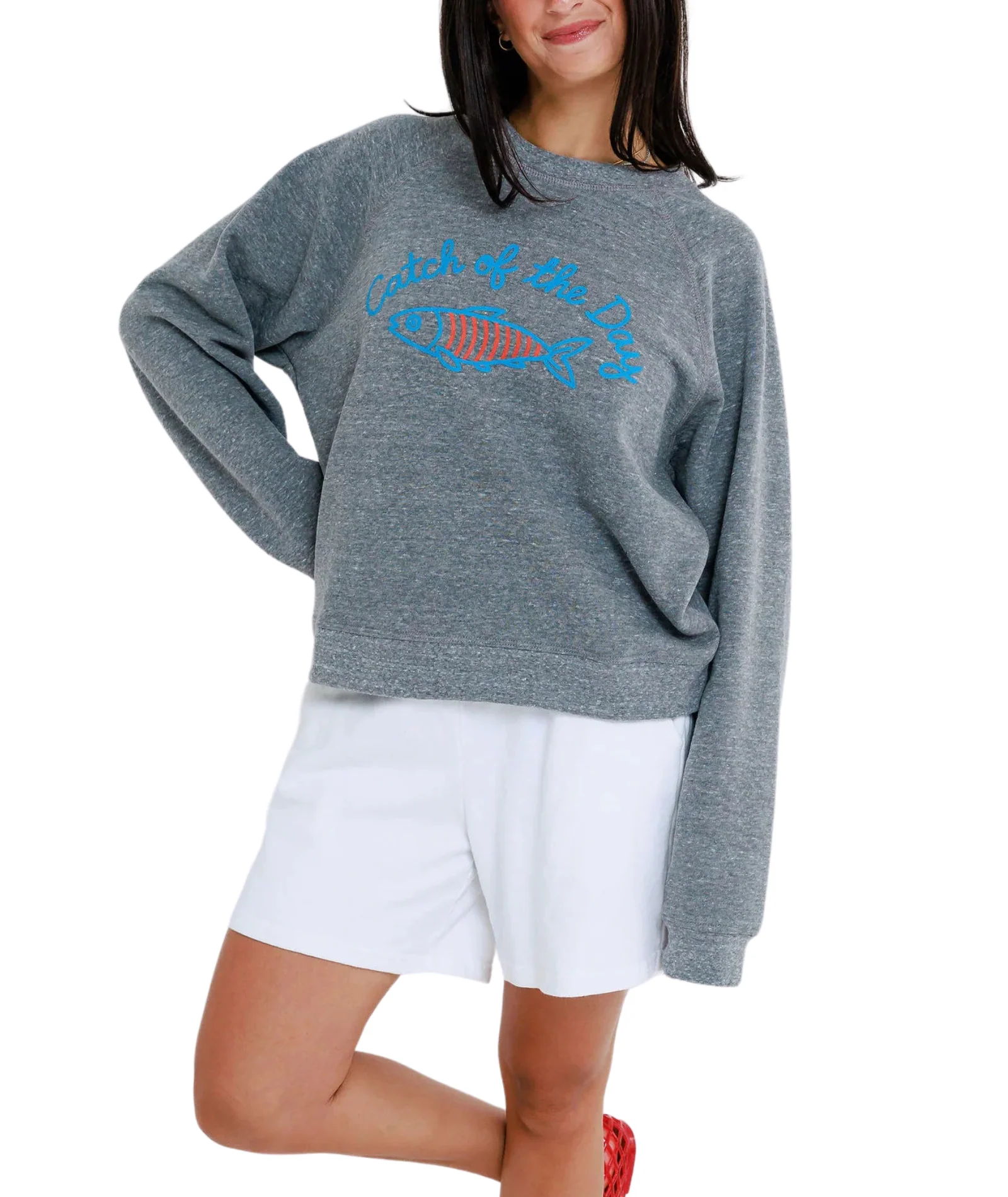 Sunny Somewhere Women Catch of the Day Crew Sweatshirt - Image 2