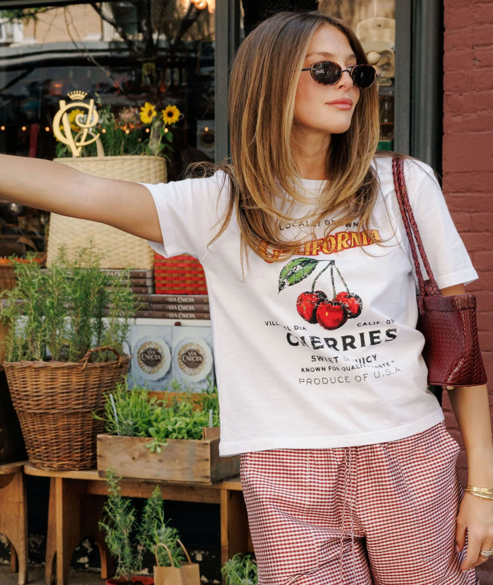 Sunny Somewhere Women Cherries Everyday Tee - Image 2