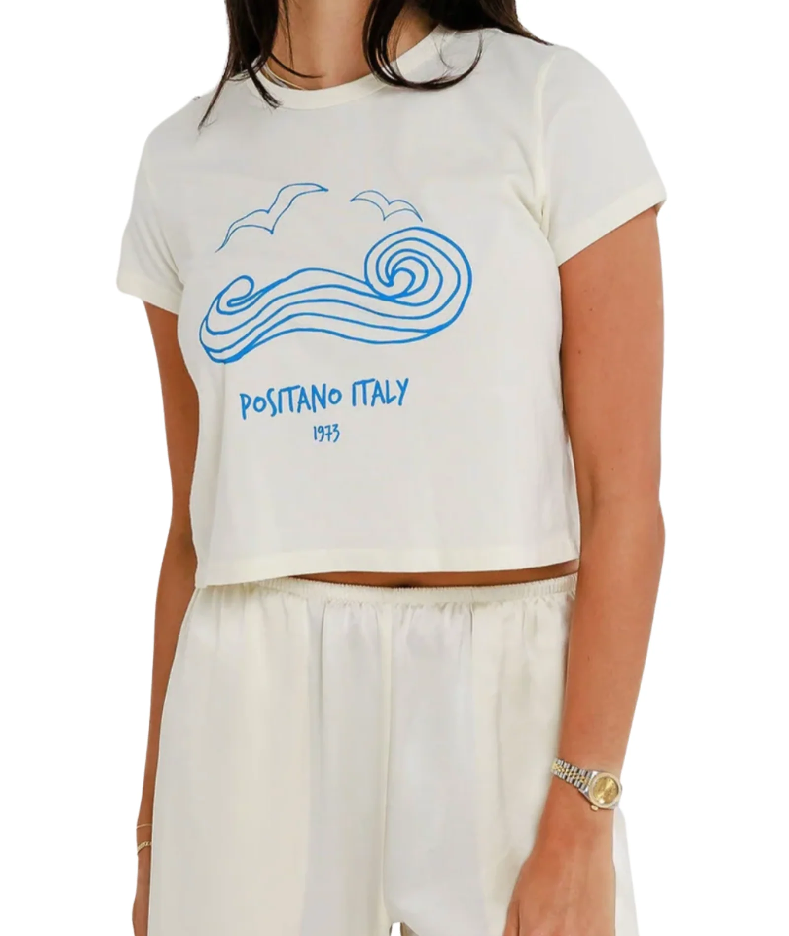 Sunny Somewhere Women Positano Italy Tiny Tee - Image 3