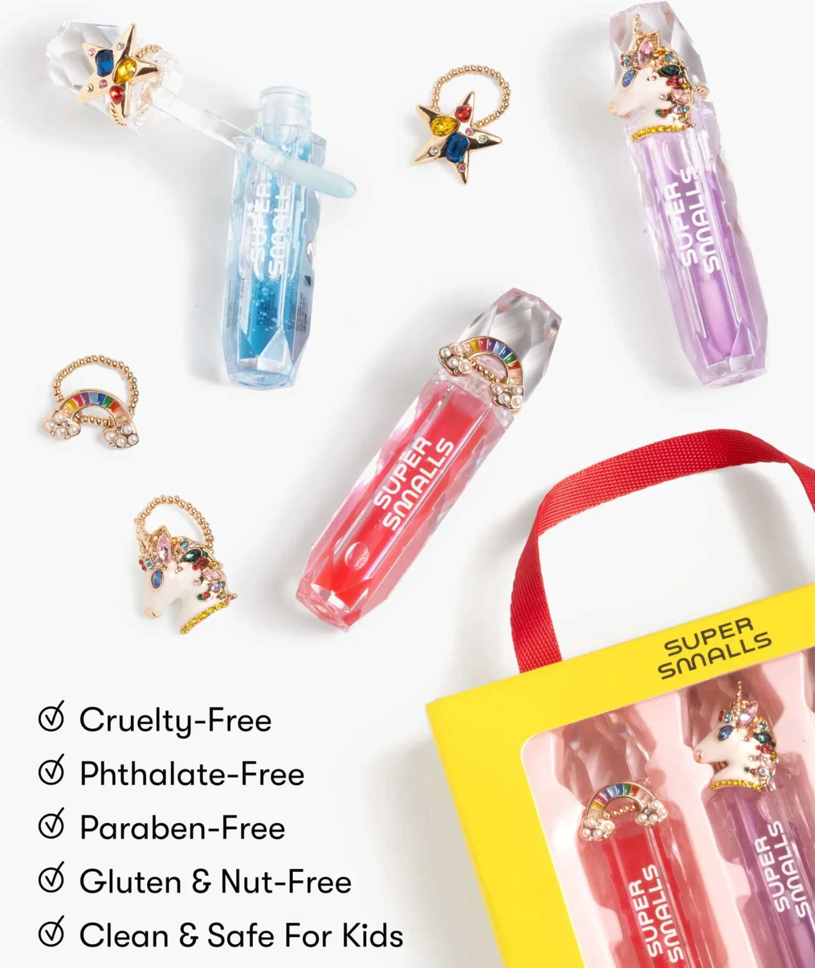 Super Smalls Gloss It Rainbow Lip Gloss Ring Set - Image 3