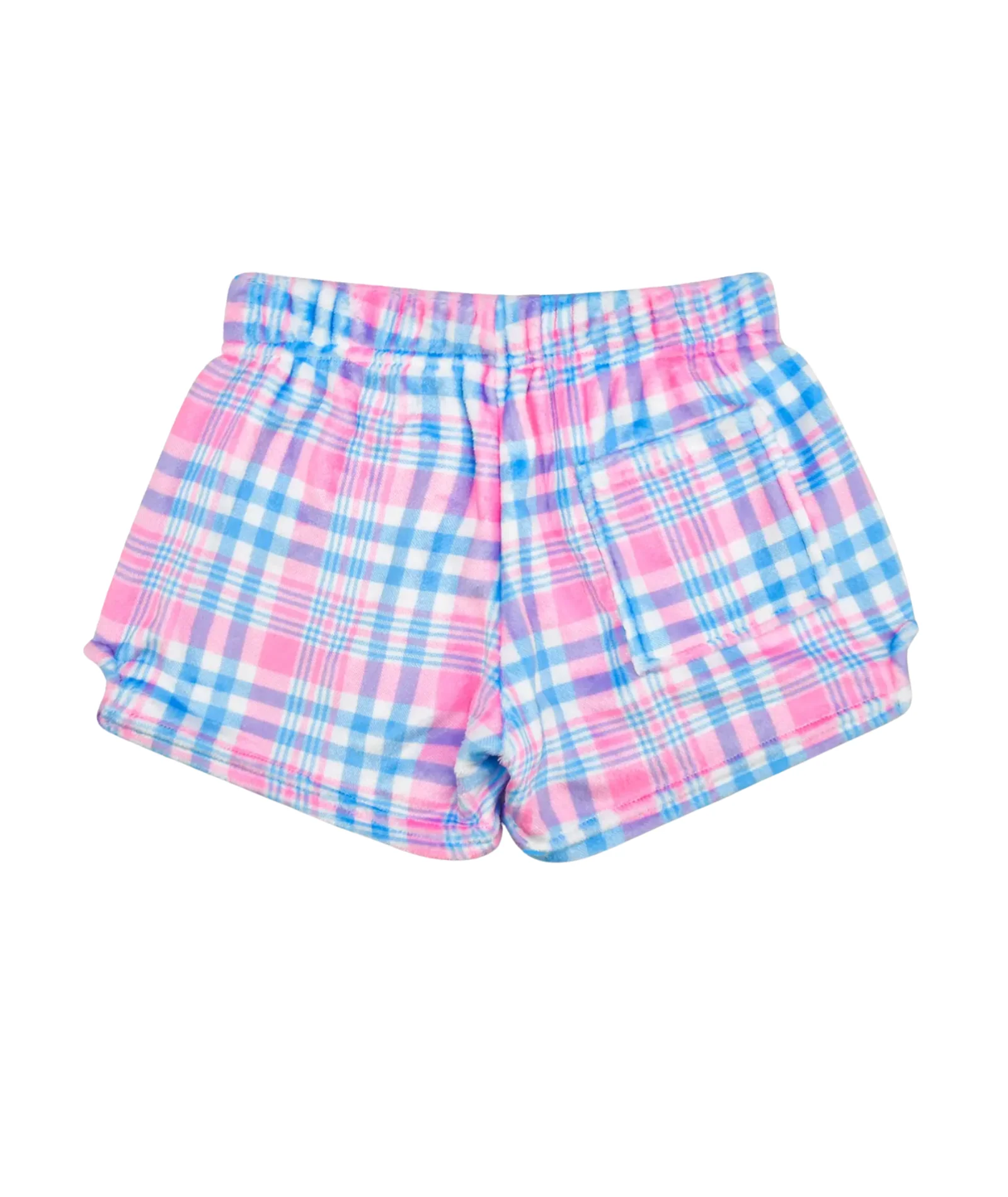 Theme Classic Pink Plaid Plush Shorts - Image 2