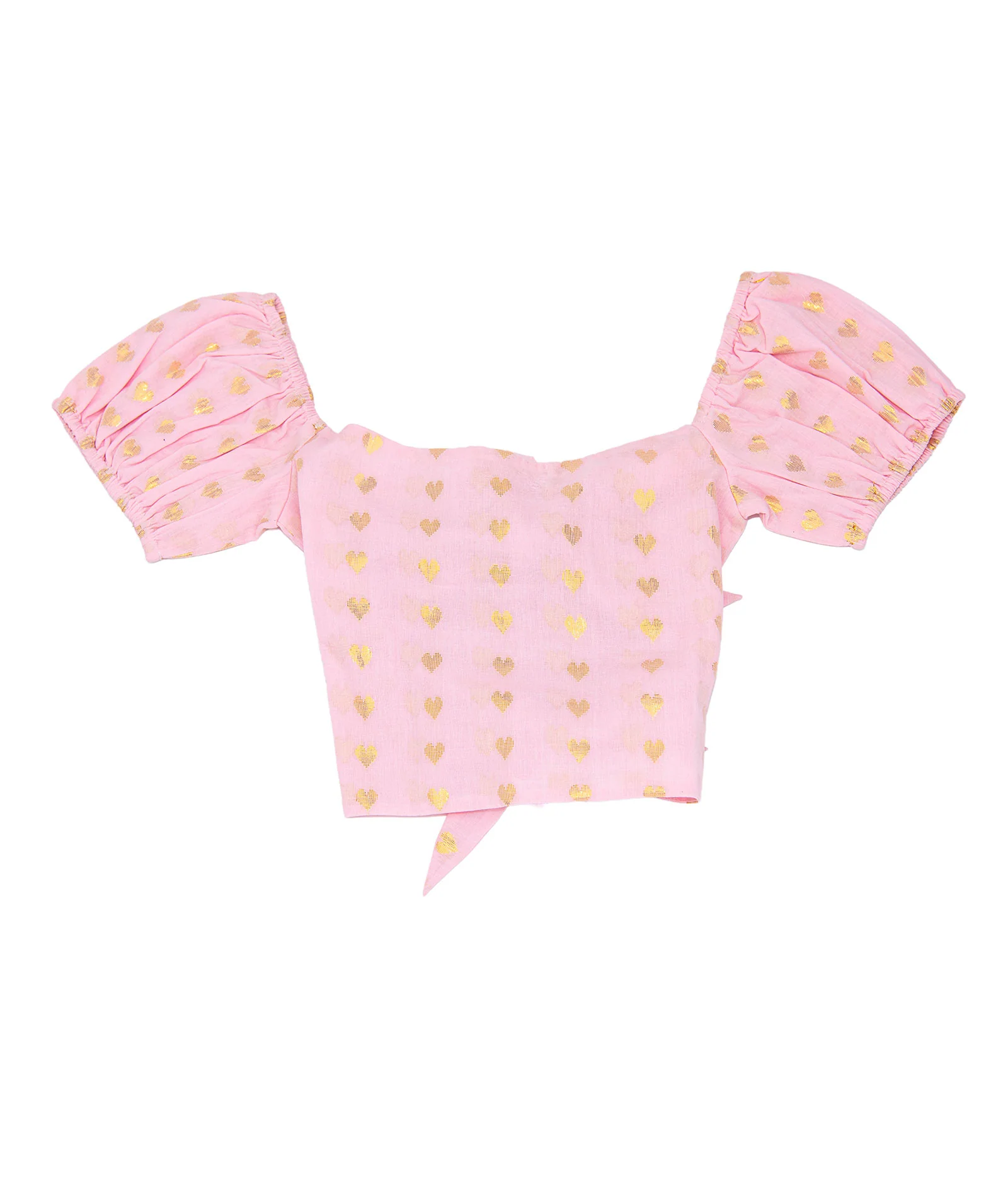 Theme Girls Noa Pastel Pink Hearts Tie Back Top - Image 5