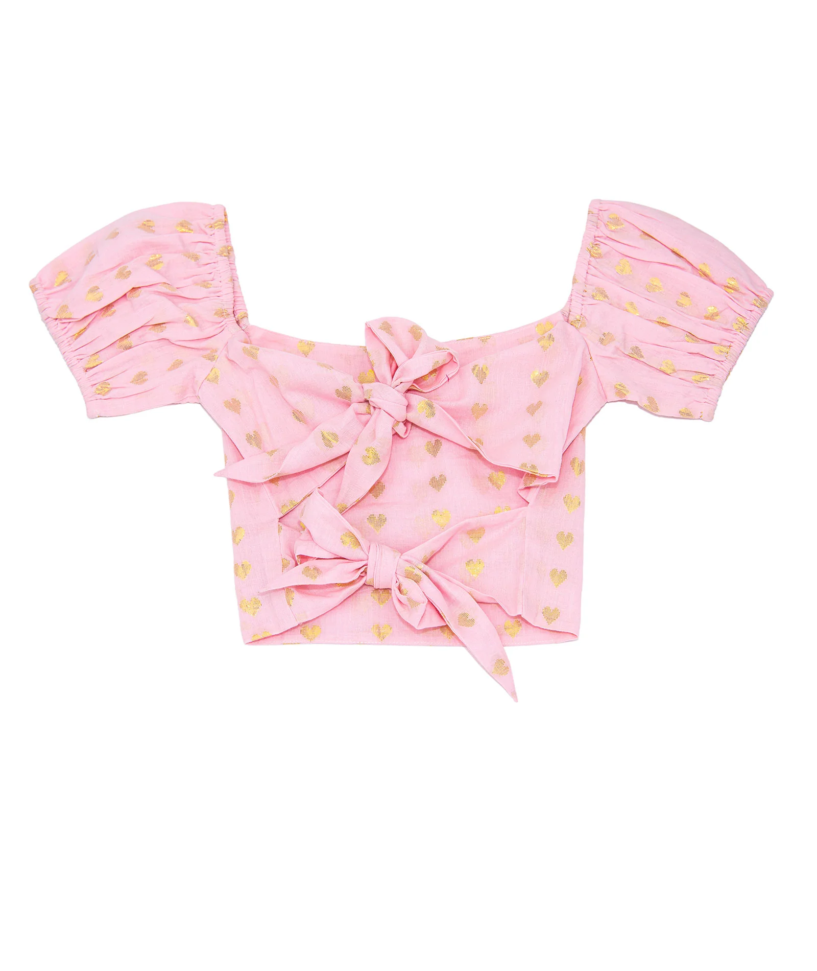 Theme Girls Noa Pastel Pink Hearts Tie Back Top - Image 6
