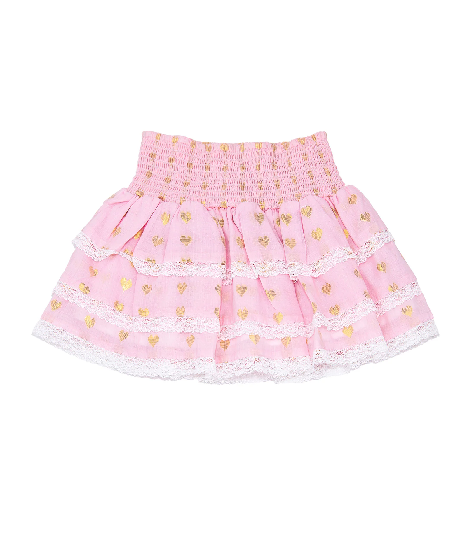 Theme Girls Gemma Pastel Pink Lace Hearts Ruffle Mini Skirt - Image 5